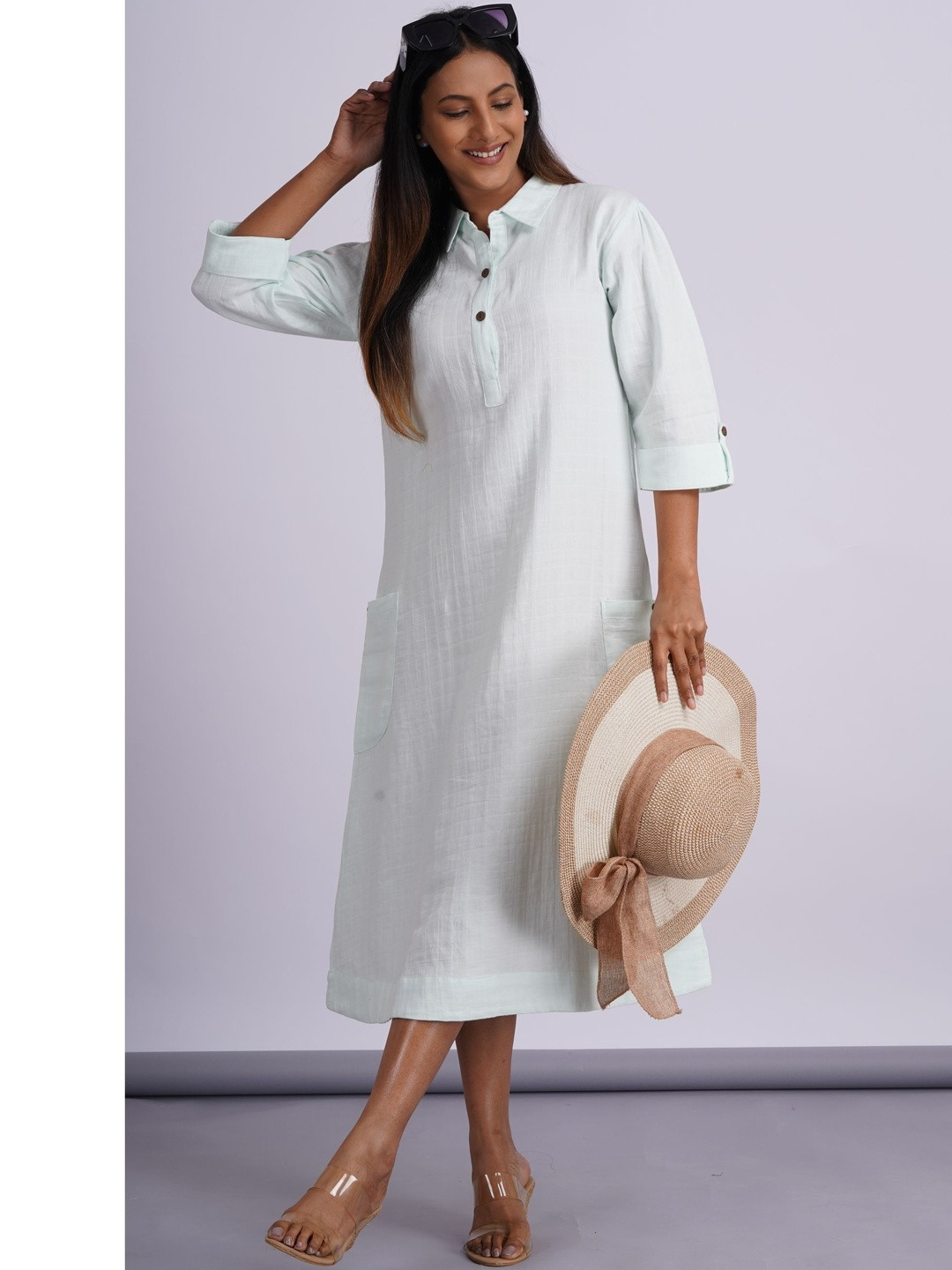 Minimul Gauze Midi Casual Dress