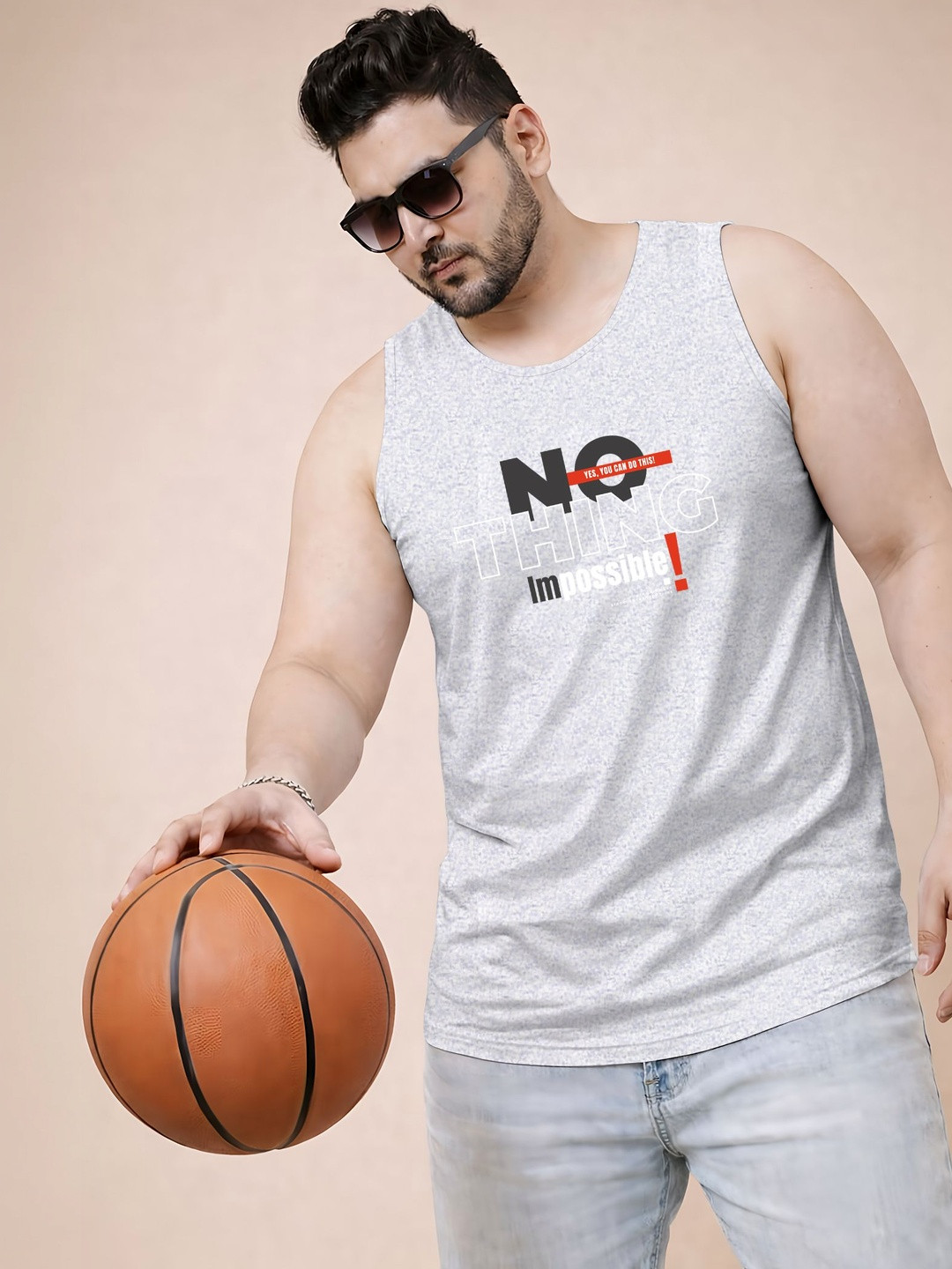 Triptee Printed Cotton Gym Vest