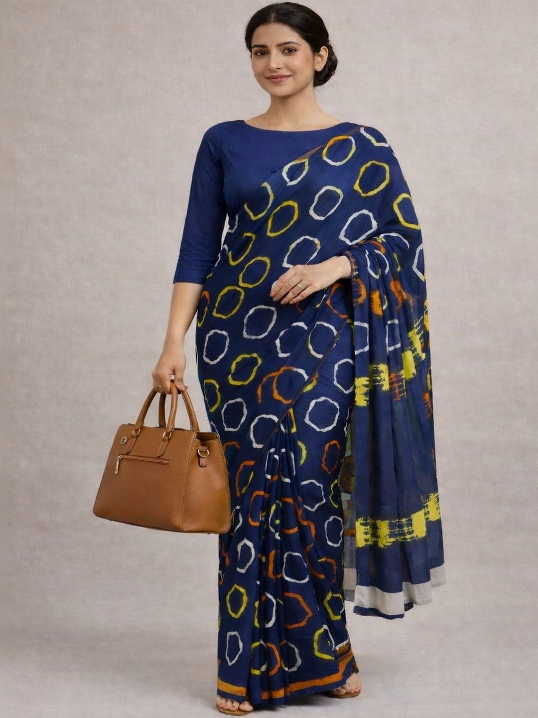 Aruniti Label Pure Cotton Ikat Saree