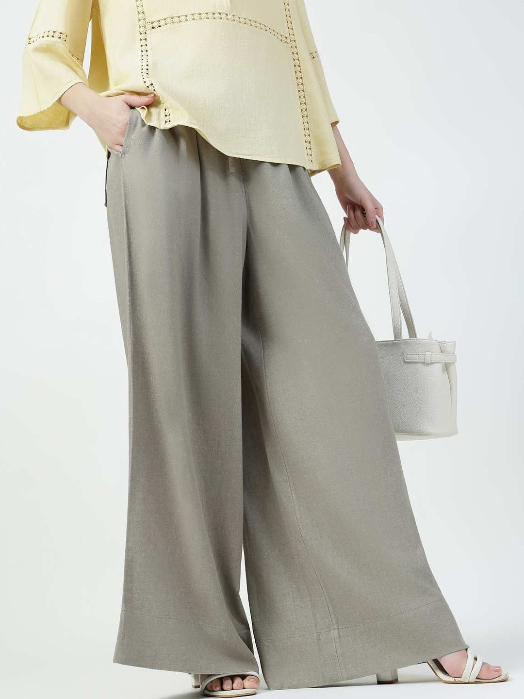 Marks & Spencer Linen Rich Plain Relaxed Fit Trousers