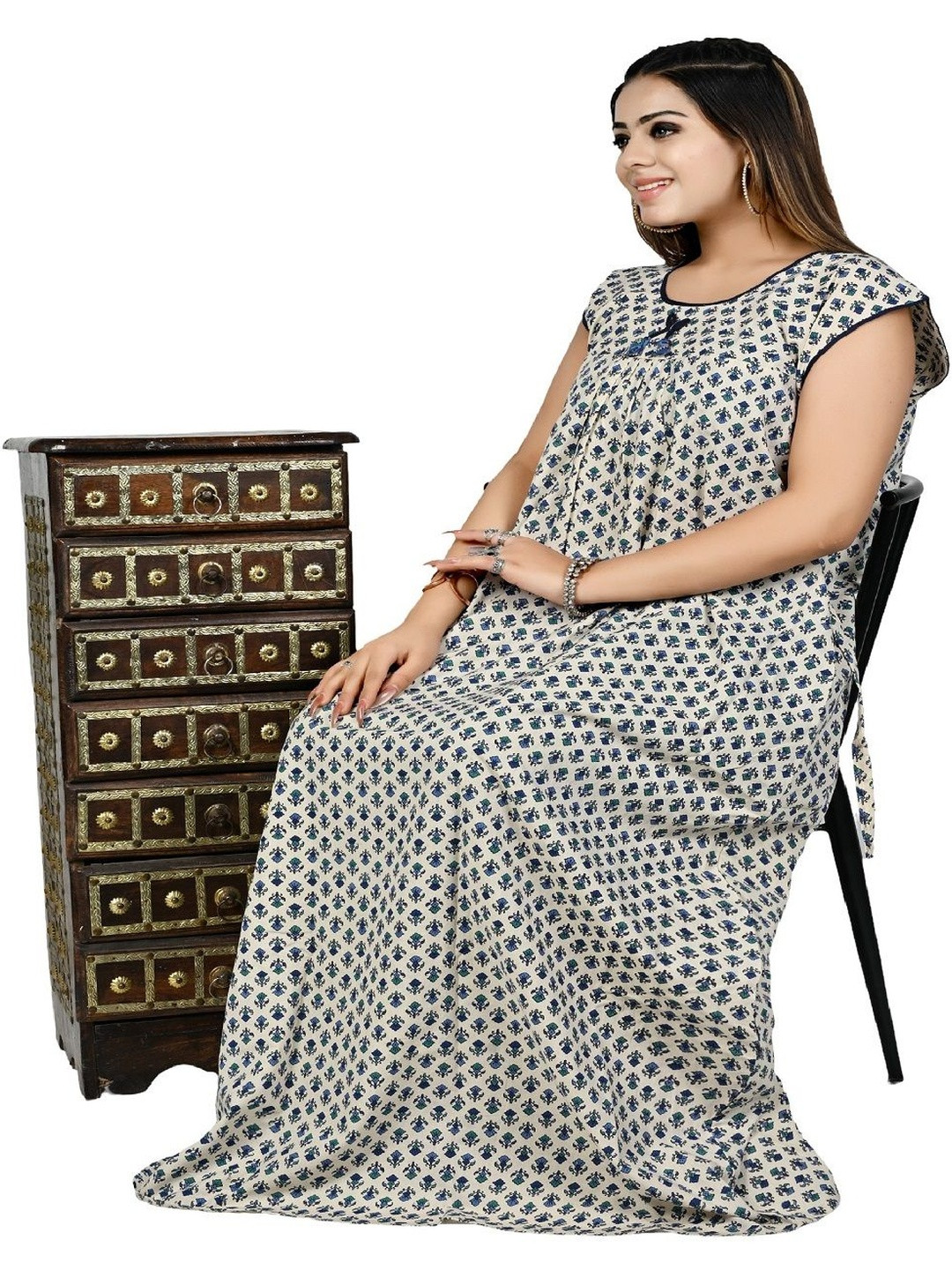 Bindass Female Collection Printed Maxi Nightdress