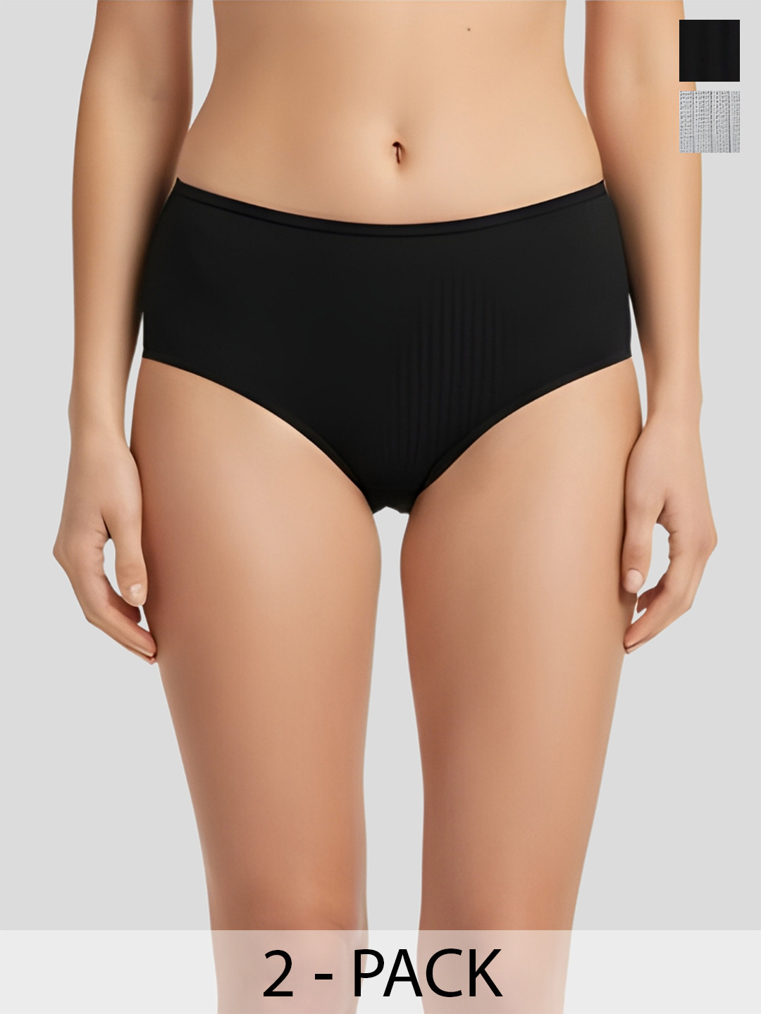 Liigne Women Lightweight Cotton Ultrasoft Seamless Like Panty - Pack Of 2