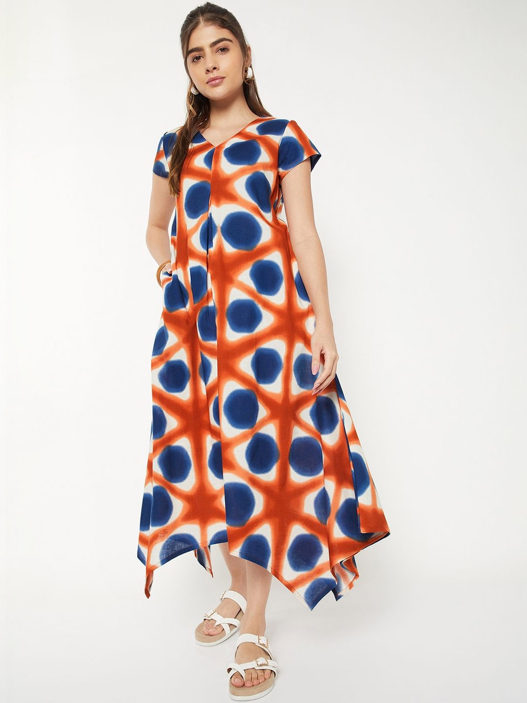 max Tie and Dye Dyed A-Line Midi Dress