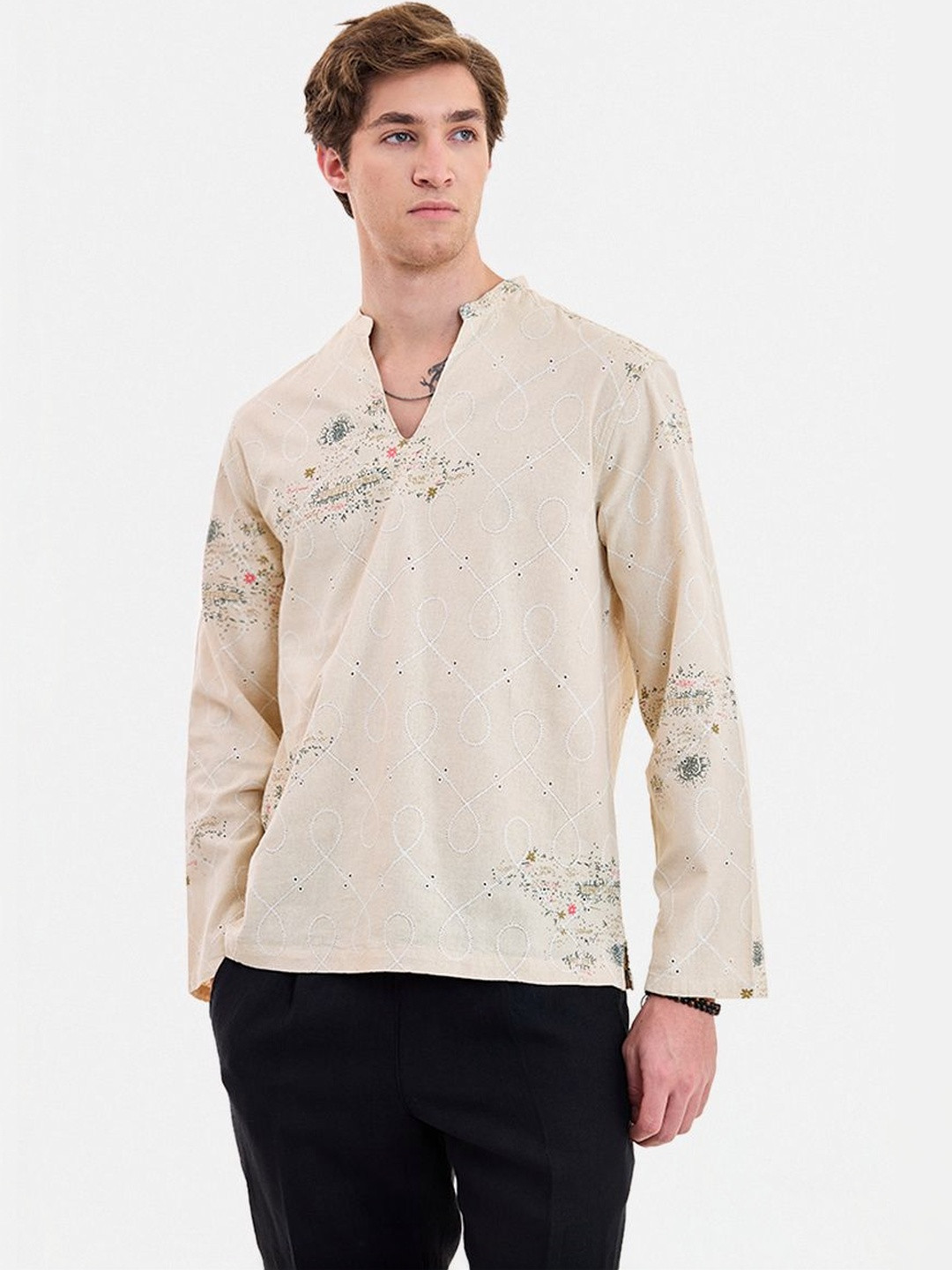Snitch Cream Embroidery Shirts
