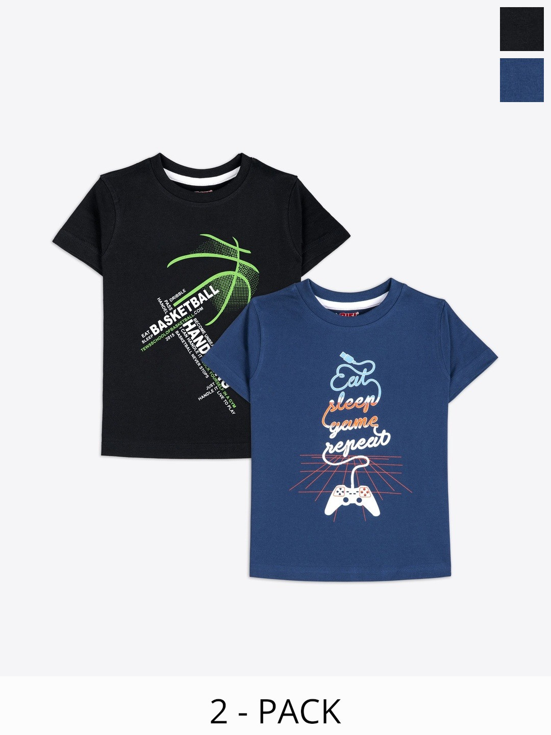 ariel Boys Typography Printed Cotton Combo Pack Set Of 2 T-shirts