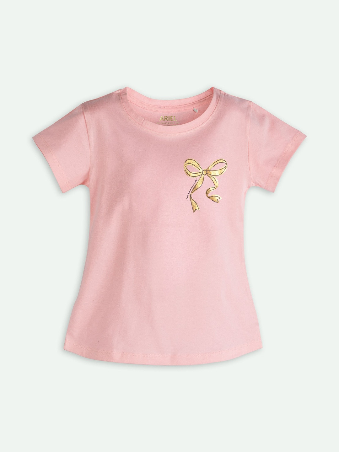 ariel Girls Graphic Printed Round Neck Pure Cotton T-shirts