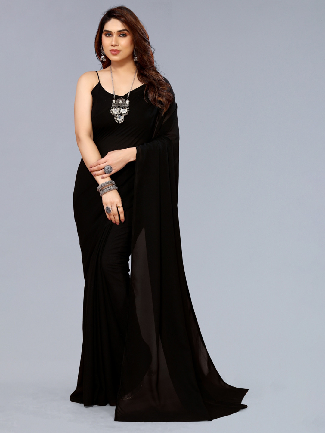 ANAND SAREES Poly Georgette Fusion Saree