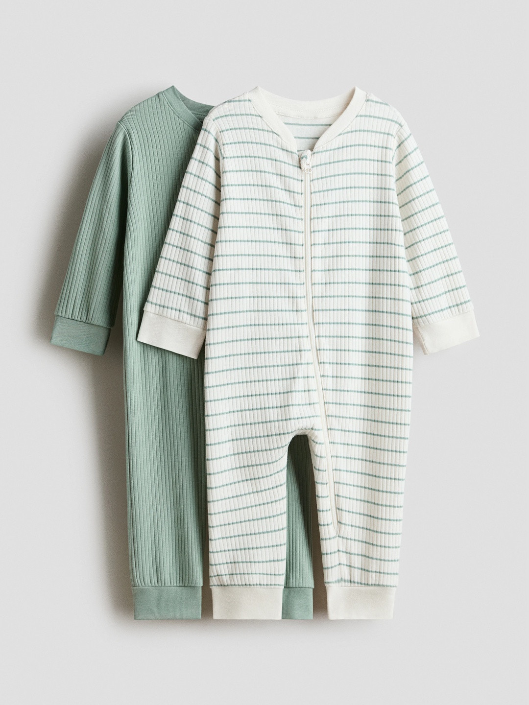 H&M Boys Pack Of 2 Printed Cotton Rompers