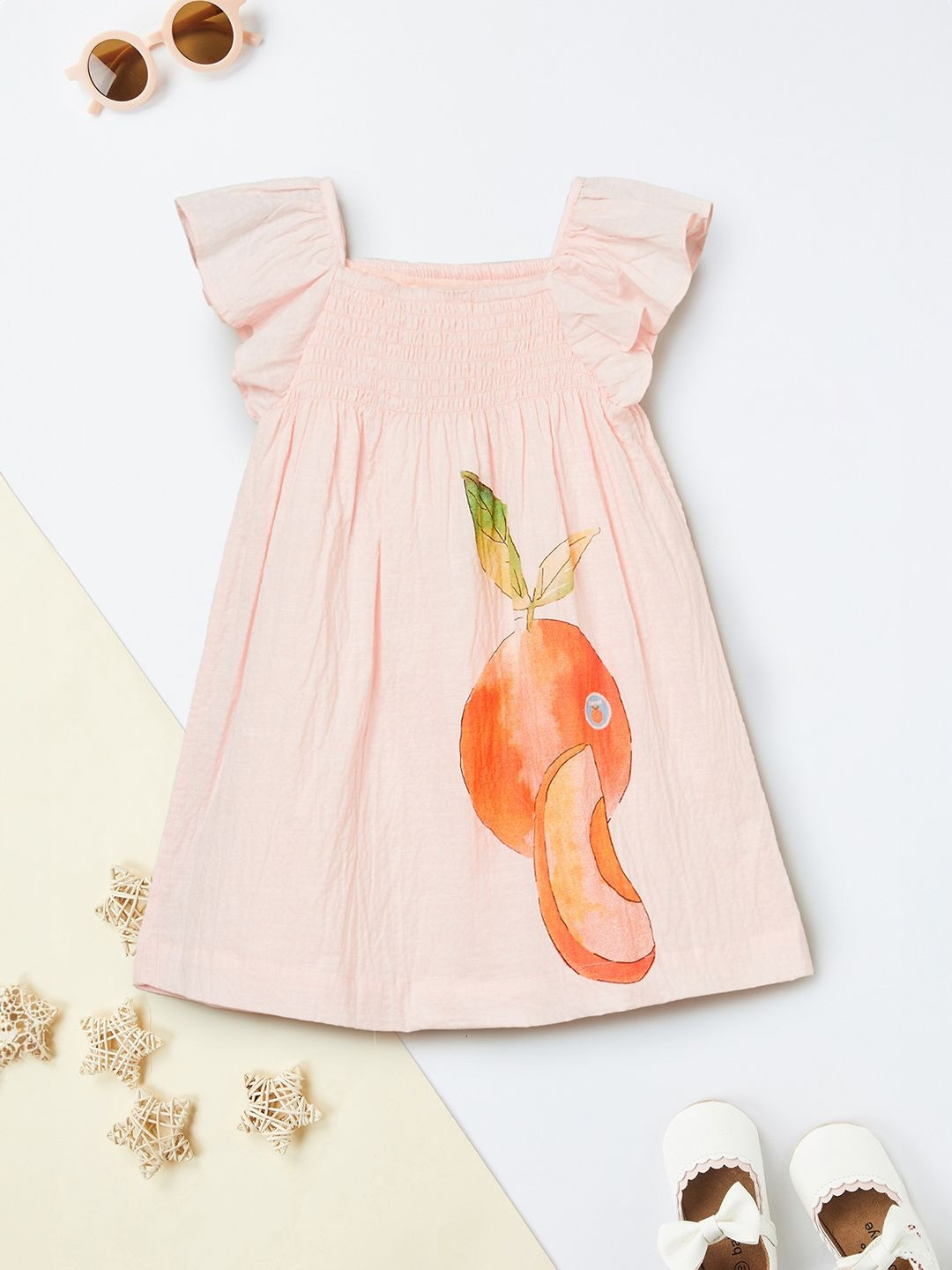 max Girls Graphic Printed Pure Cotton Dress