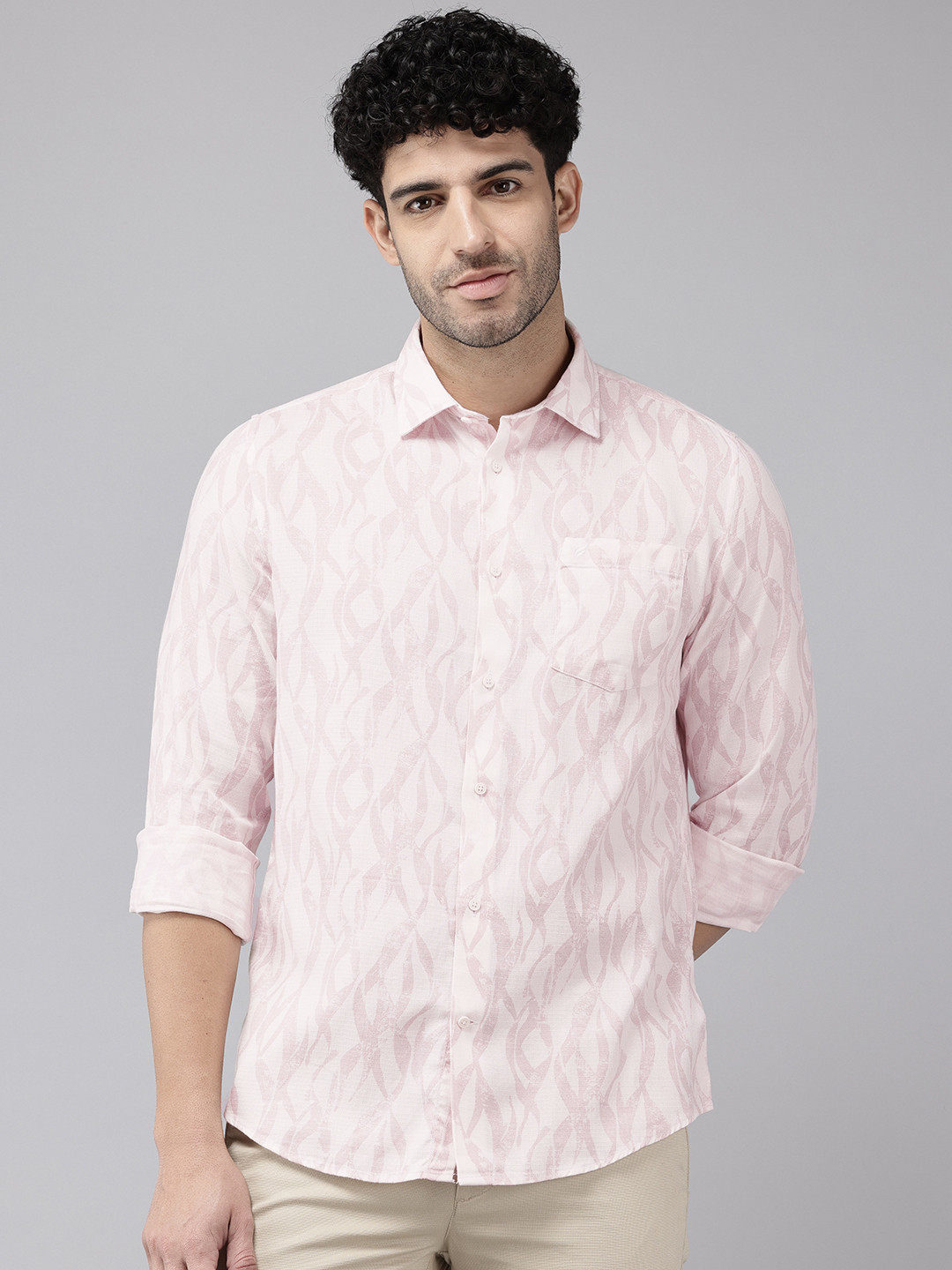 Blackberrys Pure Cotton India Slim Fit Abstract Printed Casual Shirt