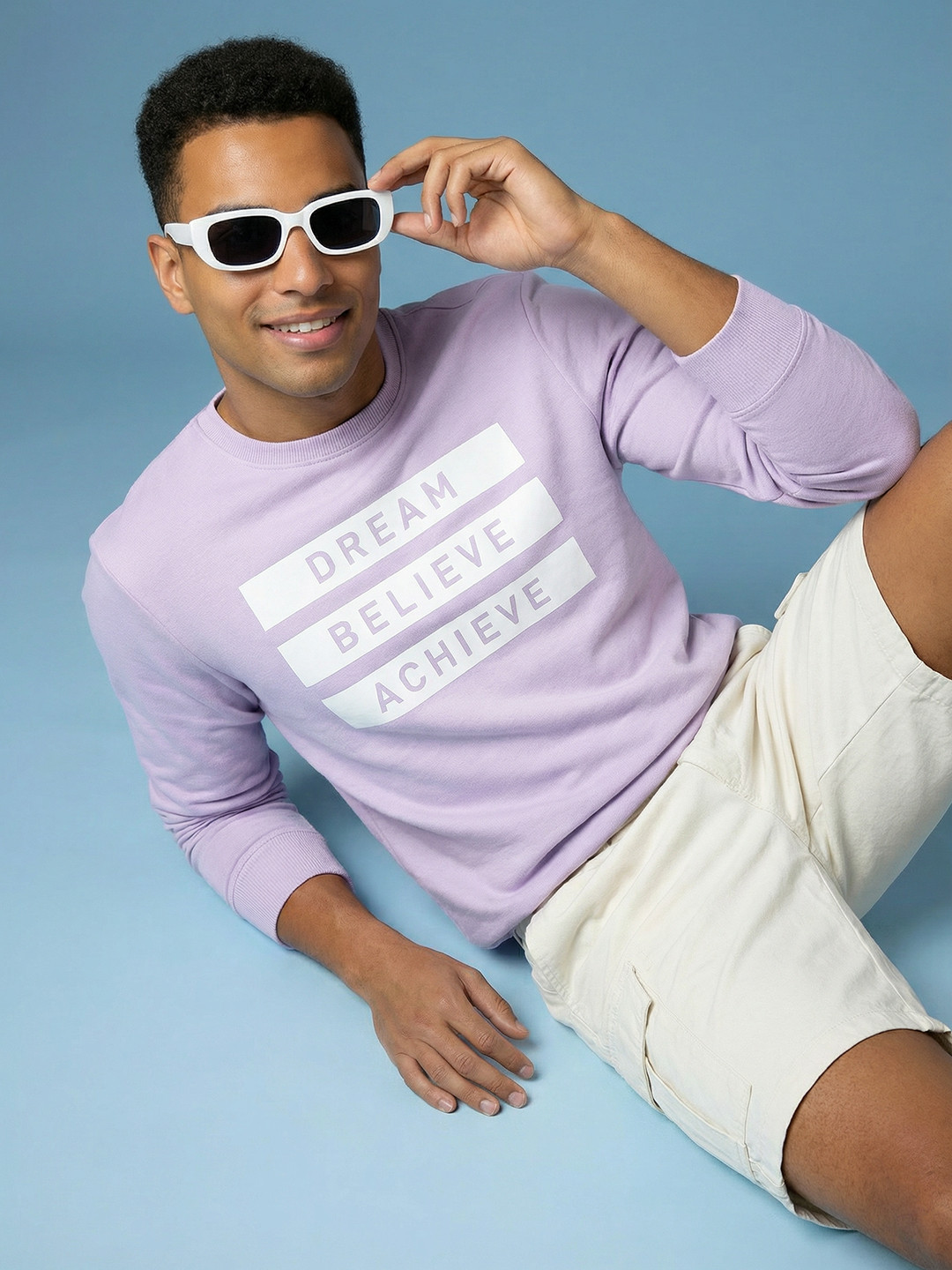 HERE&NOW Typography Printed Pure Cotton Pullover Sweatshirt