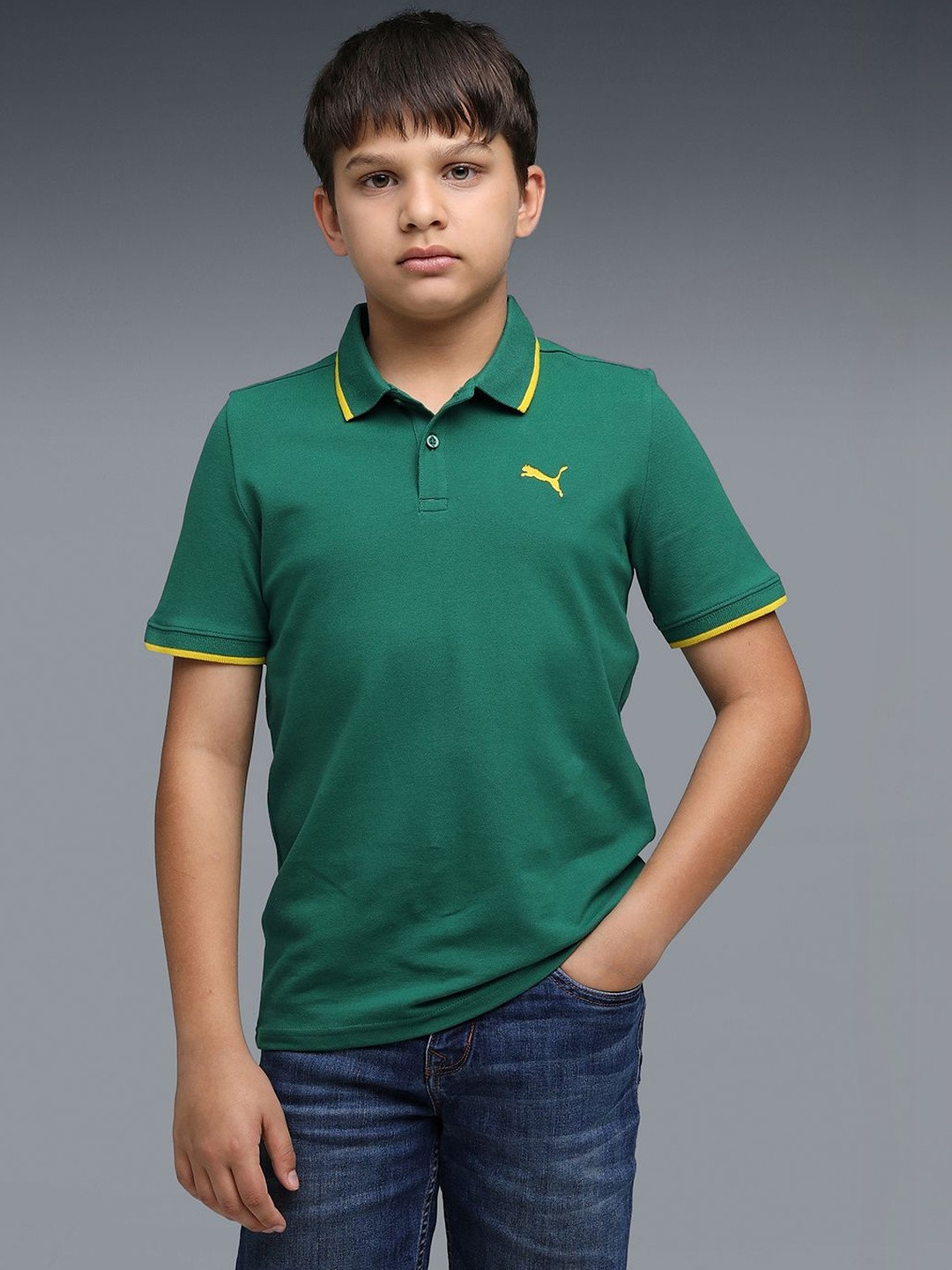 Puma Essentials Boys' Collar Tipping Polo T-shirt