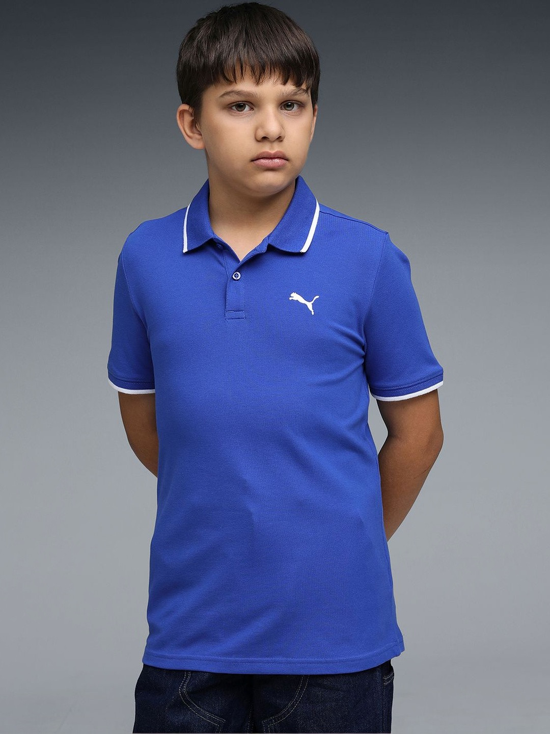 Puma Essentials Boys' Collar Tipping Polo T-shirt