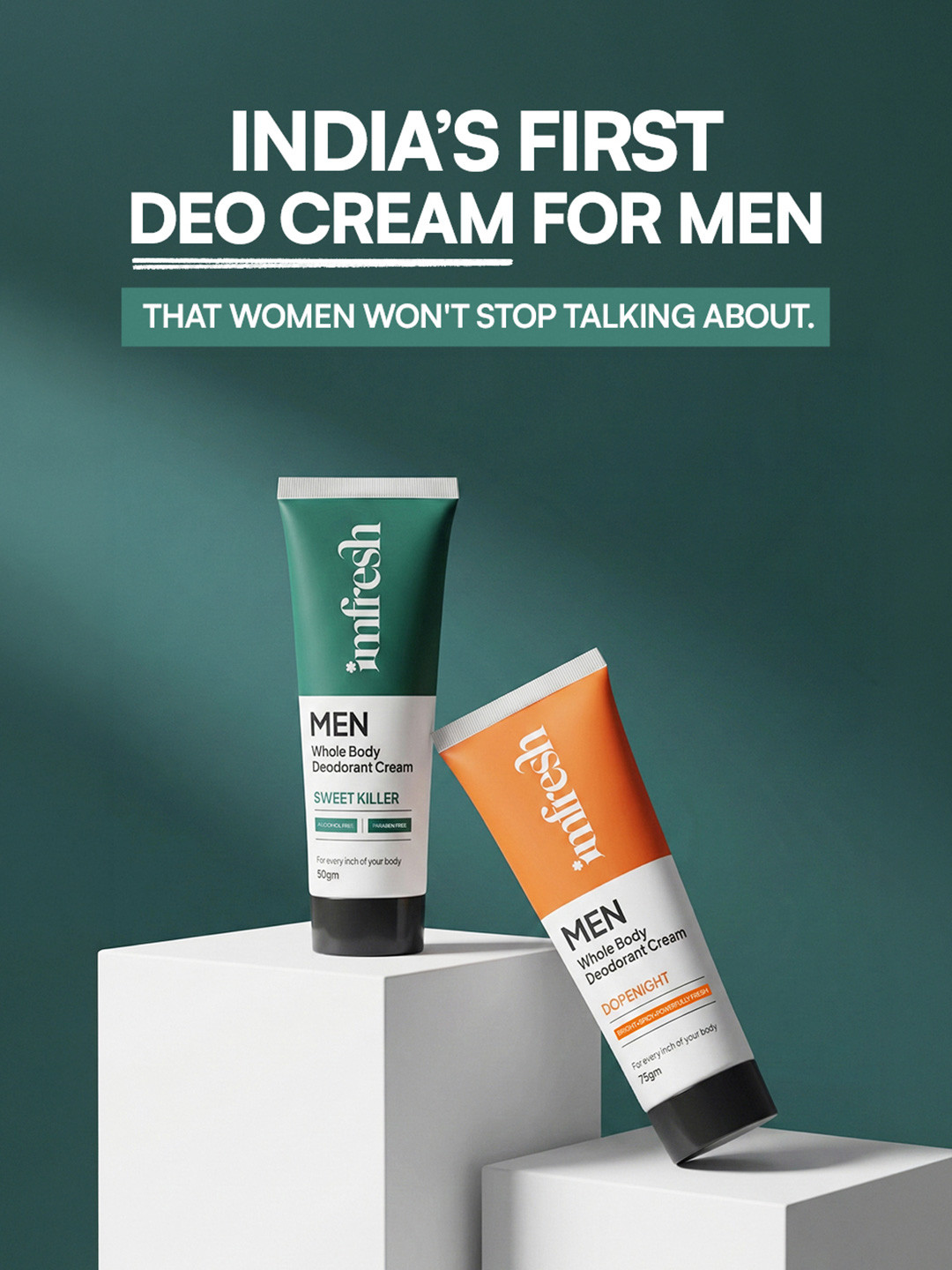 imfresh Men Set Of 2 Whole Body Deodorant Cream Dopenight 75 g & Sweet Killer 50 g
