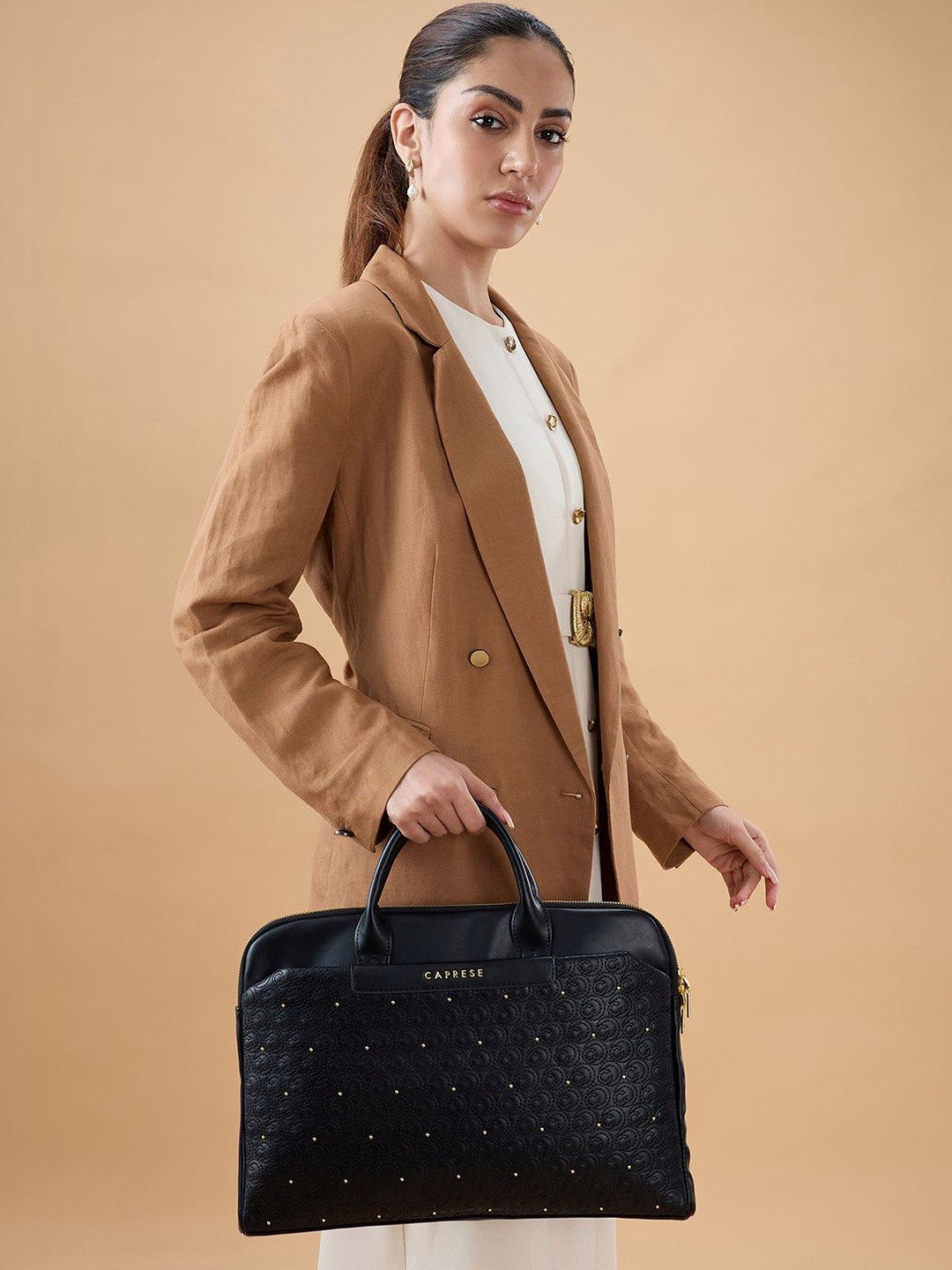 Caprese Women Textured Laptop Bag