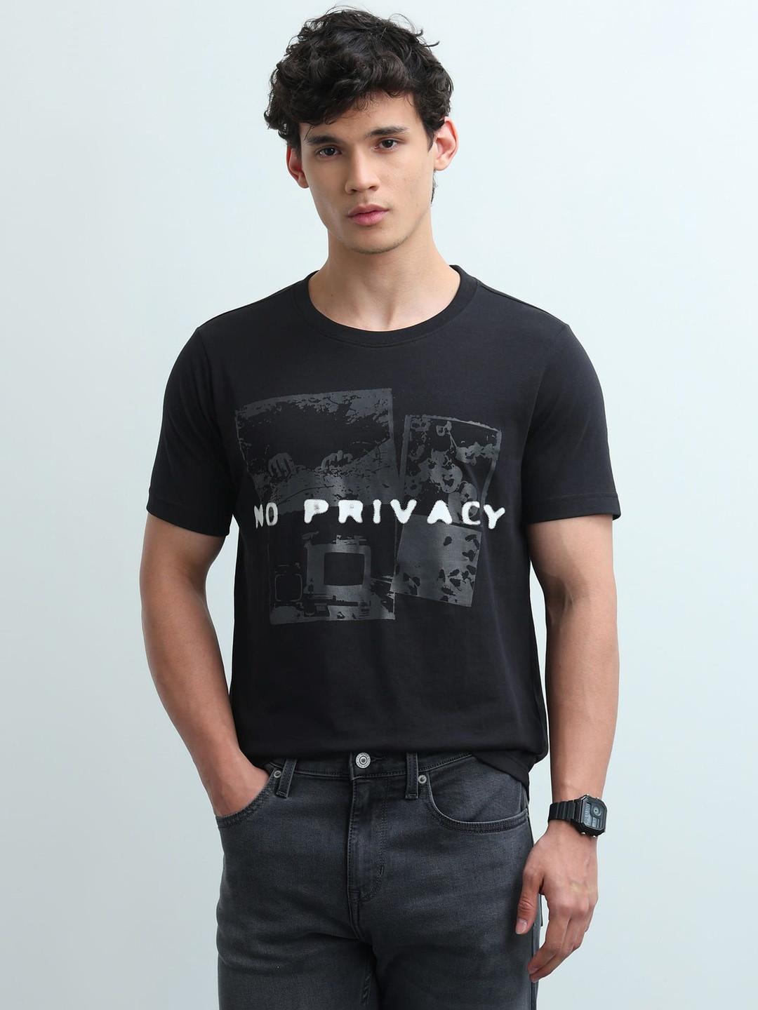 Flying Machine Men's Graphic Printed Regular Fit T-shirts