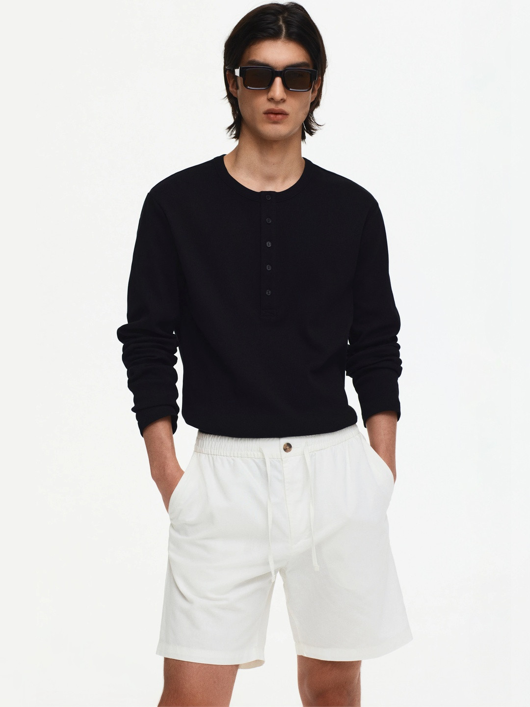 H&M Regular Fit Linen-Blend Shorts