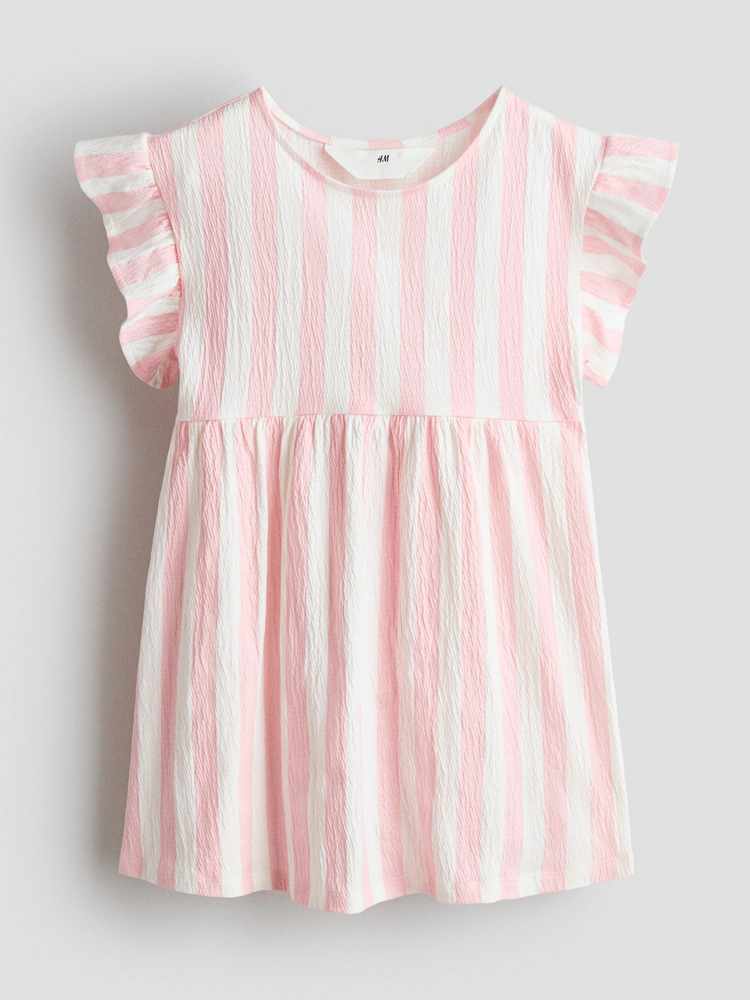 H&M Girls Flutter-Sleeved Cotton Dress