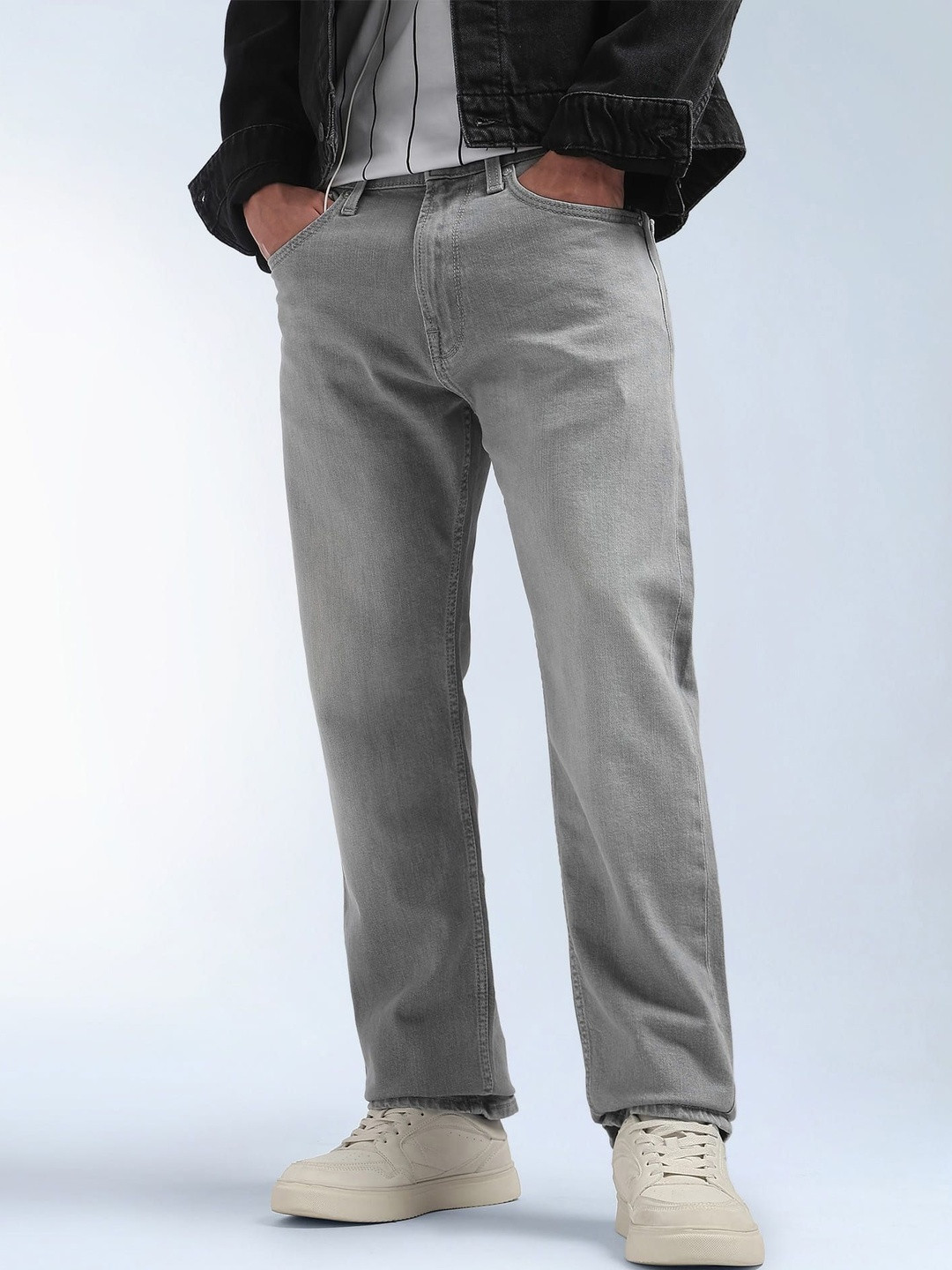 Flying Machine Men Straight Fit Mid-Rise Light Fade Stretchable Jeans