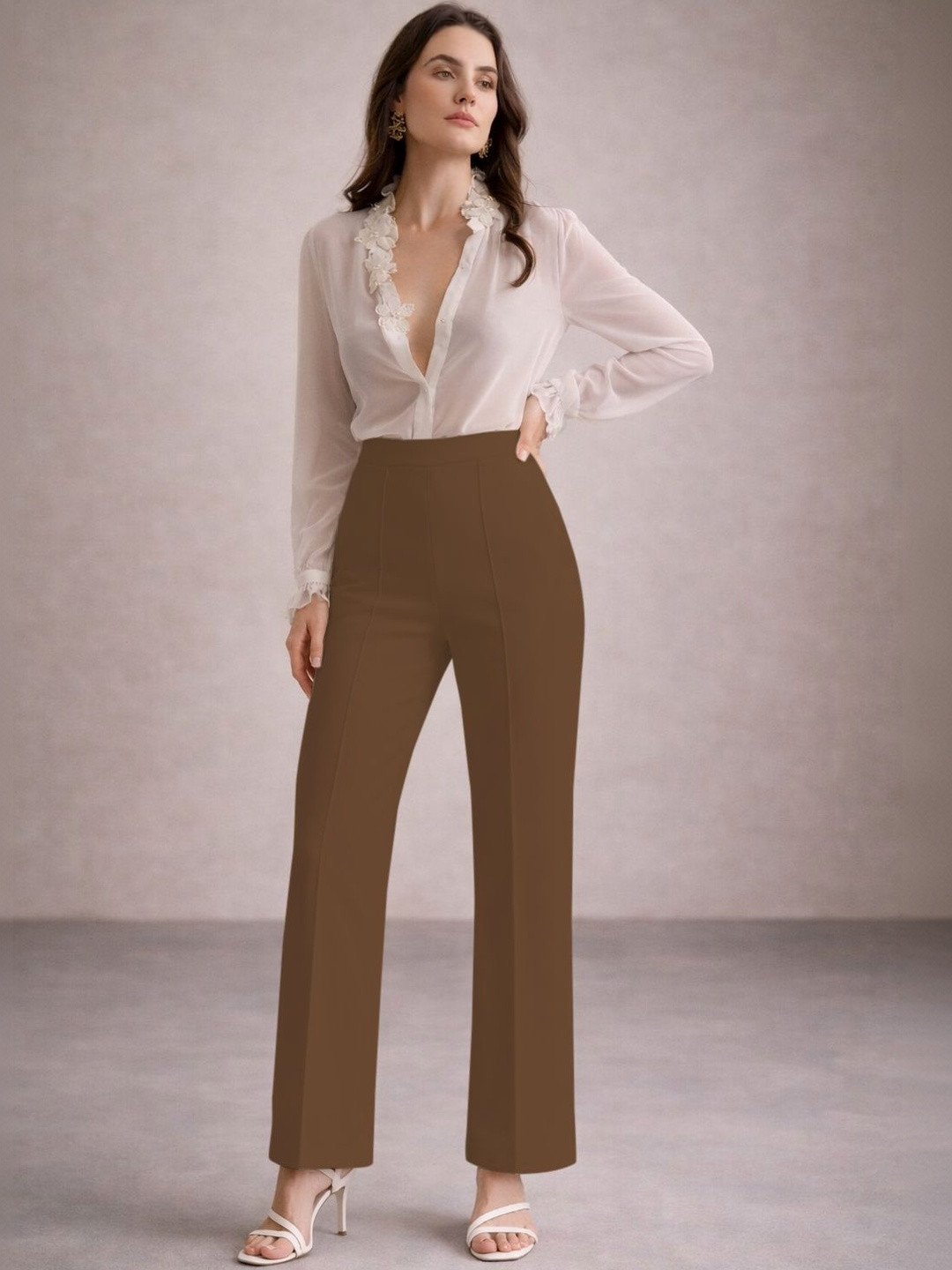 R.Code by The Roadster Life Co. Women Relaxed Easy Wash Trousers