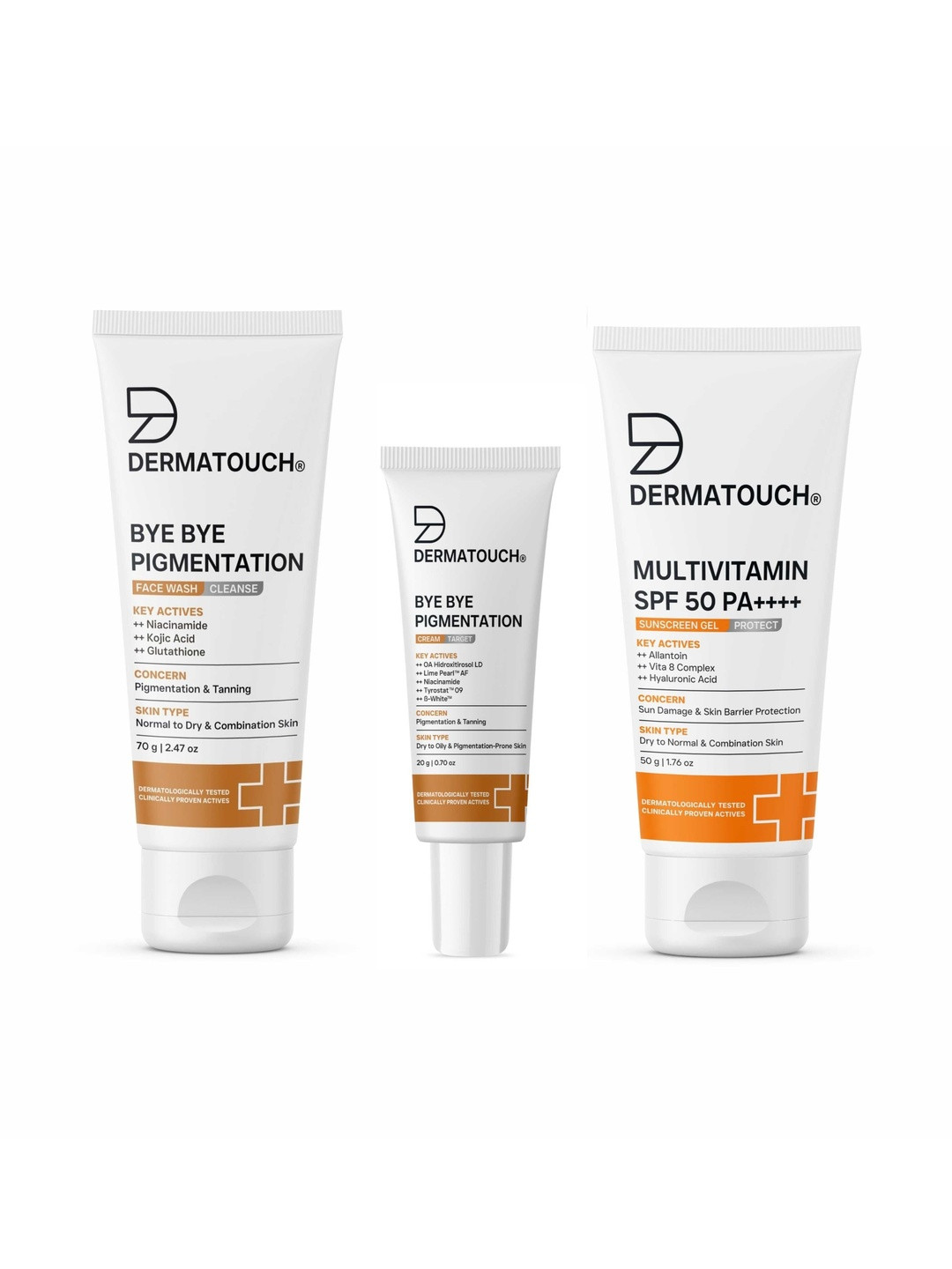 Dermatouch Set Of 3 Face Wash With Cream & SPF 50 Sunscreen