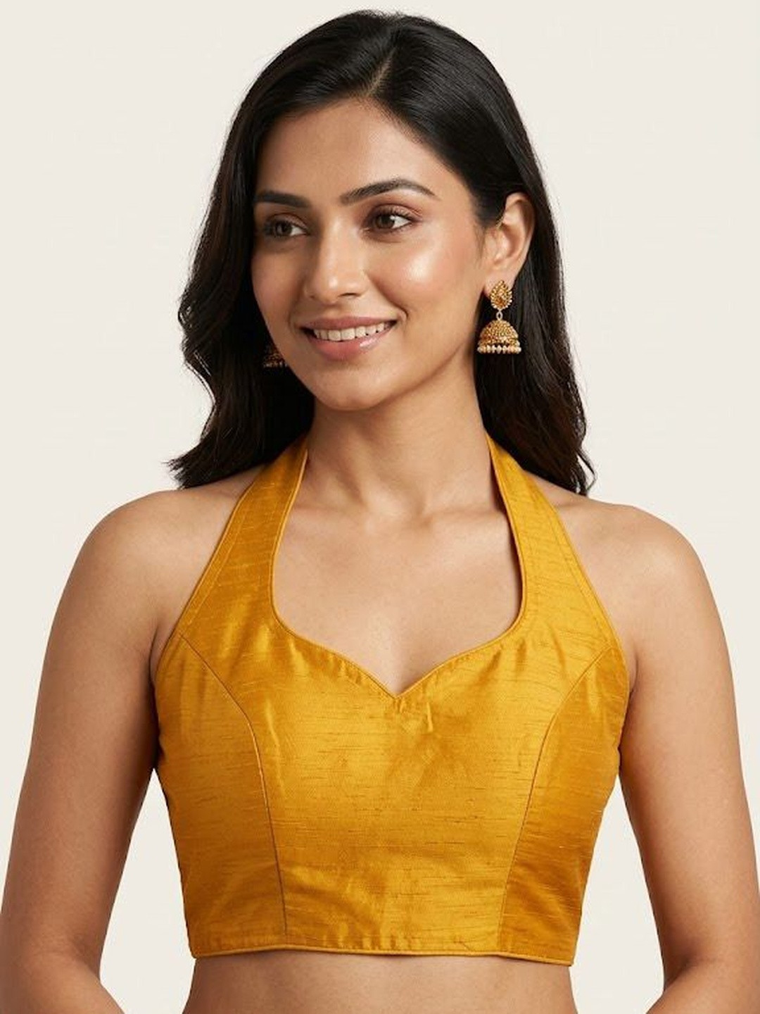 Mytrendzs Cotton Blend Solid Saree Blouse