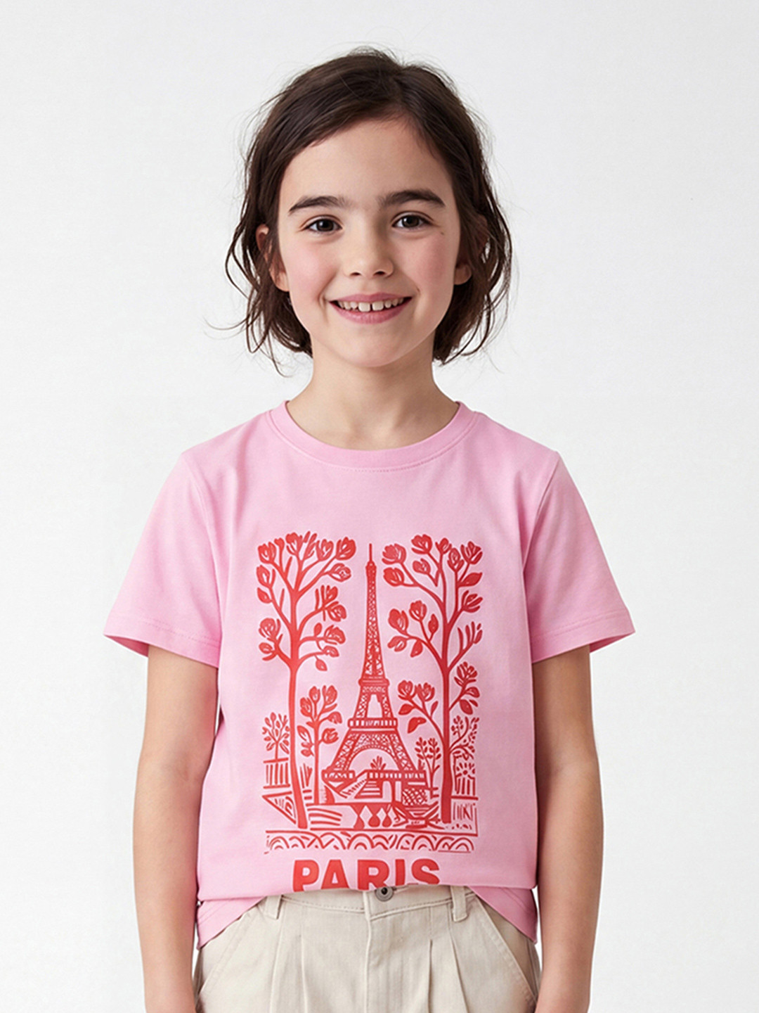 United Colors of Benetton Girls Printed Pure Cotton T-shirt