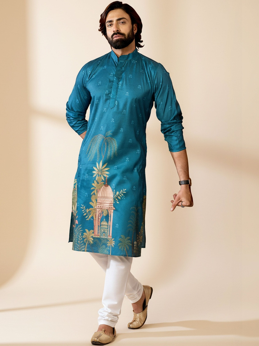 RANGRAAG Men Floral Printed Indie Florals Kurta