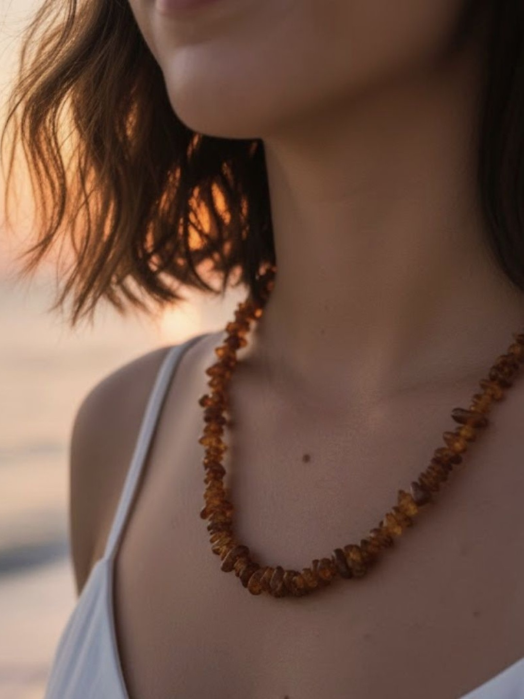 Radheya Gems Citrine Honey Glow Silver-Plated Handcrafted Necklace