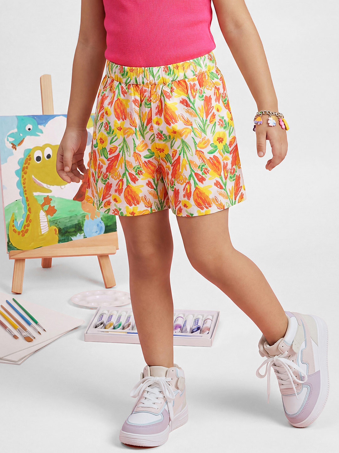 United Colors of Benetton Girls Floral Printed Shorts