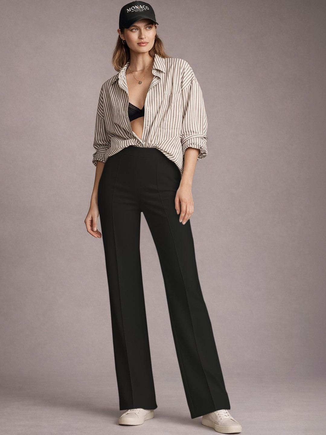 R.Code by The Roadster Life Co. Women Relaxed Easy Wash Trousers