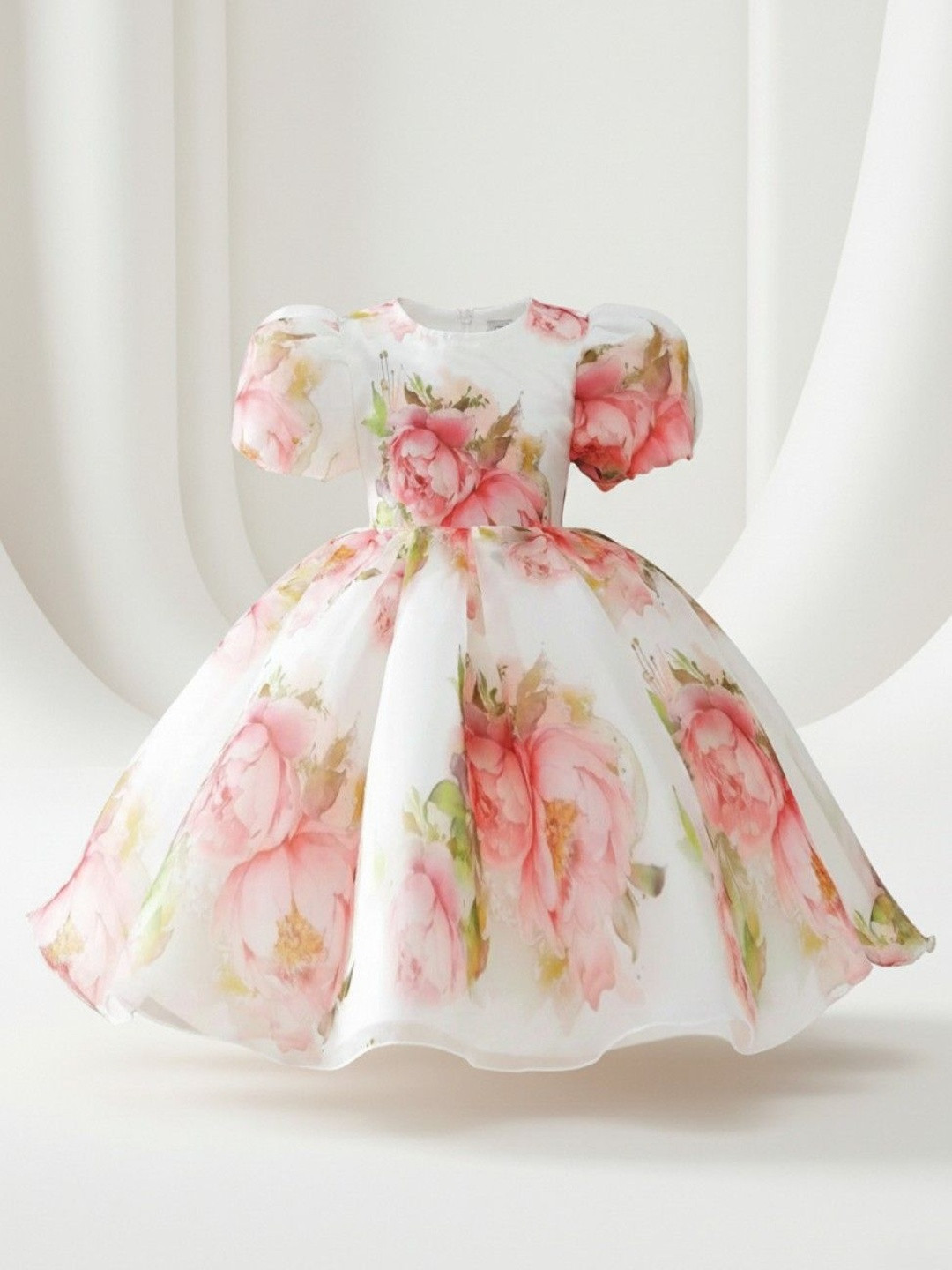 YK Floral Print Fit & Flare Dress