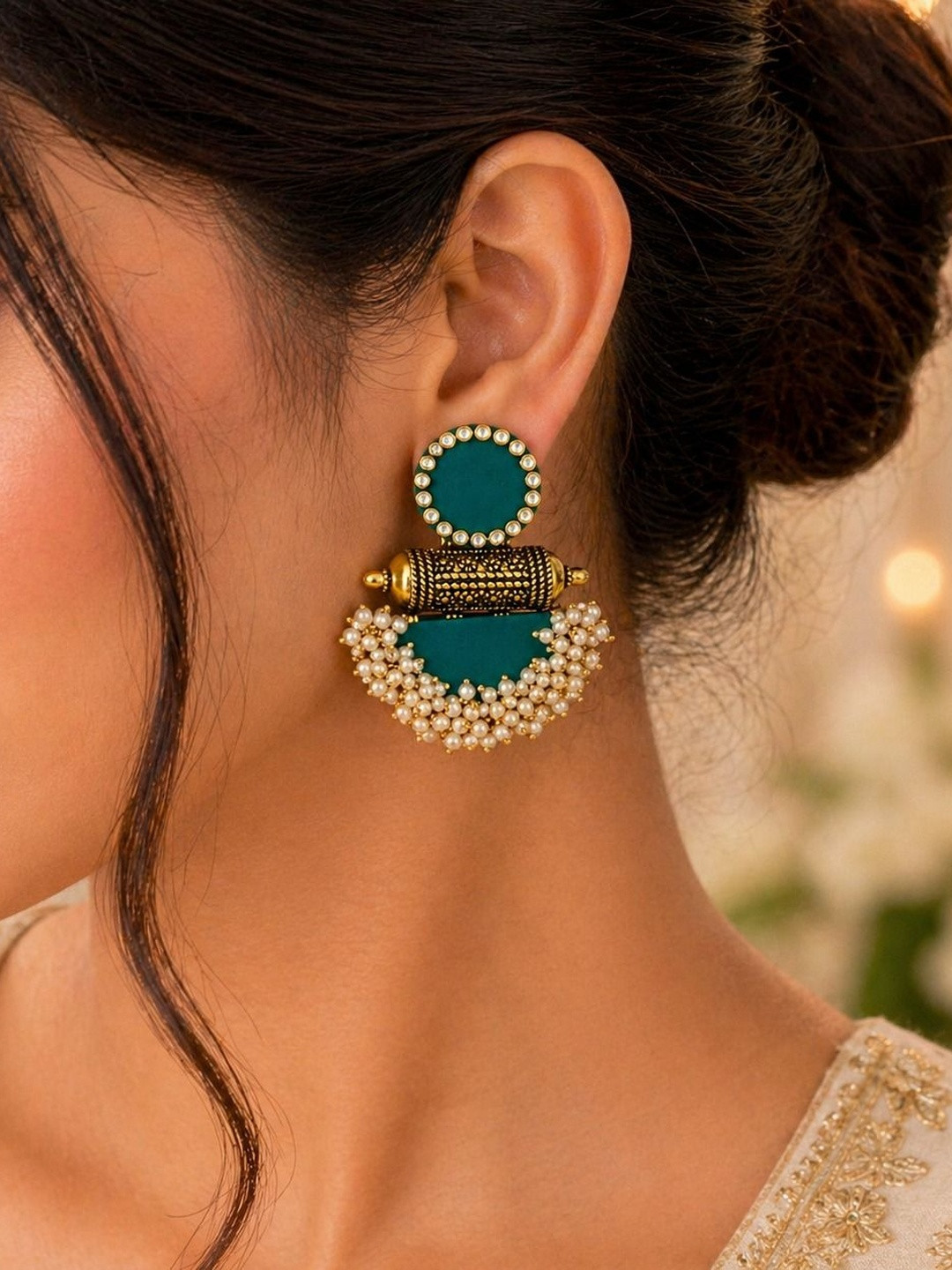 HANDMADE FOR HER Geometric Drop Earrings