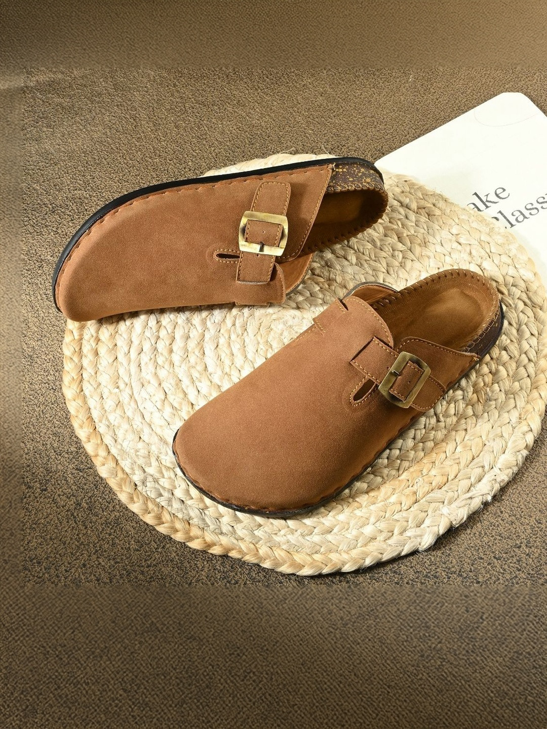 Pocy shoes Men Suede Clogs Sandals