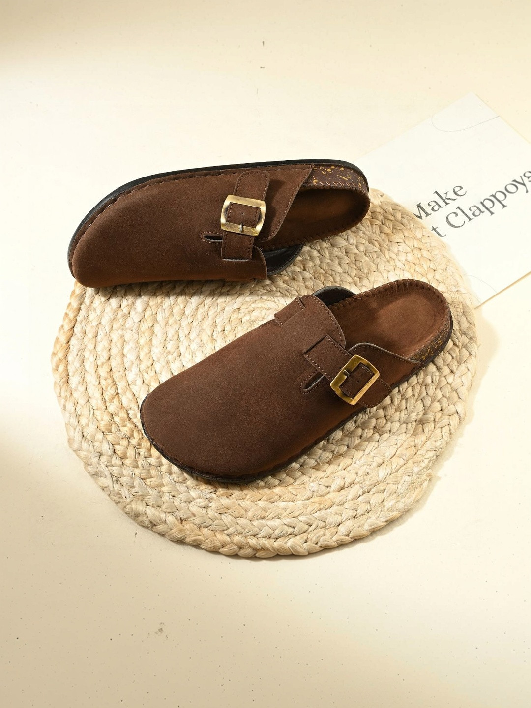 Pocy shoes Men Suede Clogs Sandals