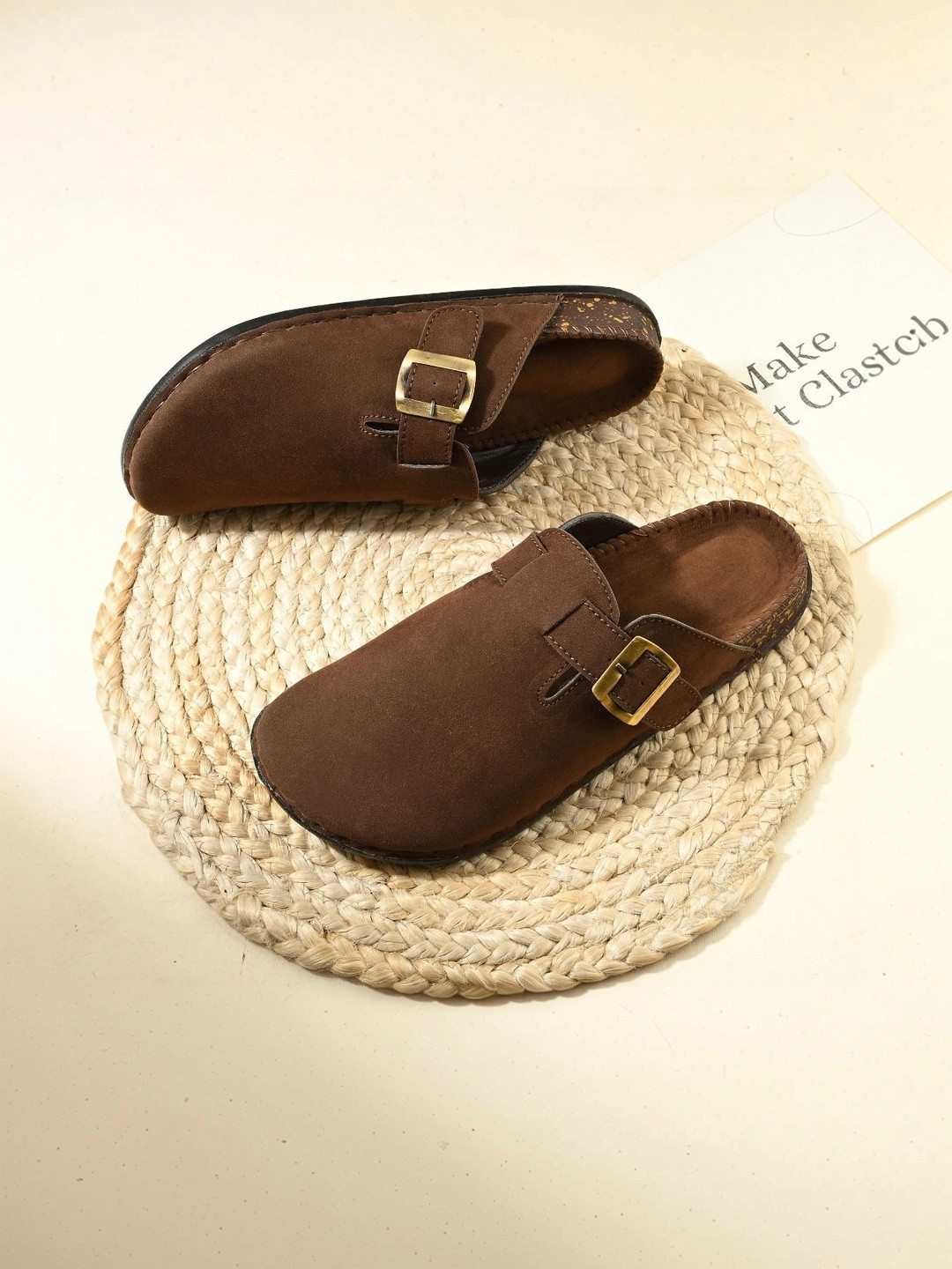 Pocy shoes Men Suede Clogs Sandals
