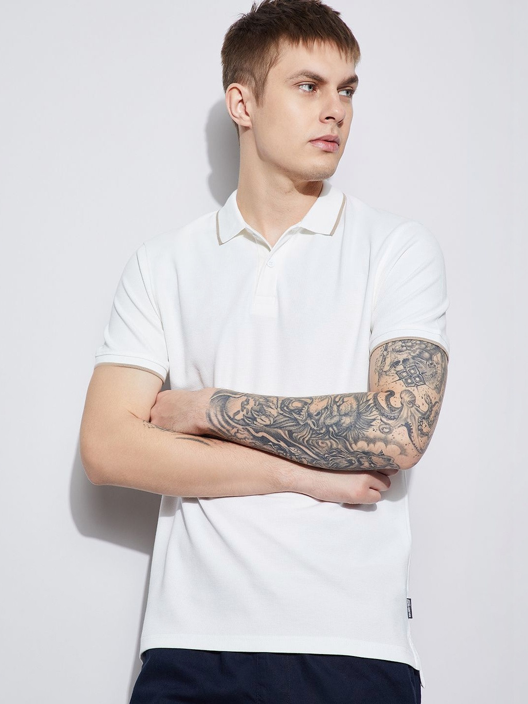 Fame Forever by Lifestyle Men Polo Collar Short Sleeves Cotton T-shirt