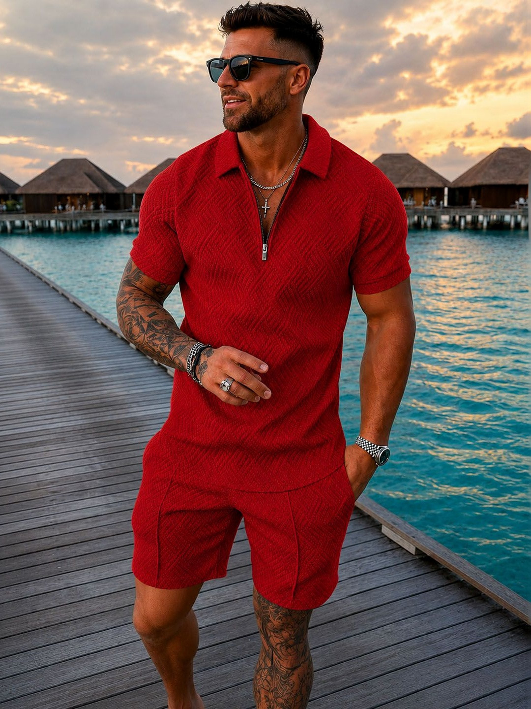 StyleCast Solid T-shirt with Shorts