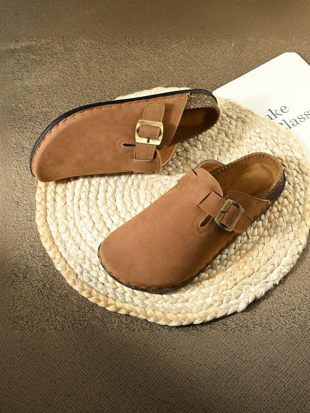 Pocy shoes Men Suede Clogs Sandals