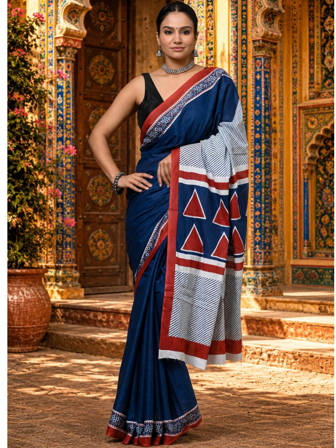 Dhaaga Ghar Pure Cotton Handloom Bagru Saree