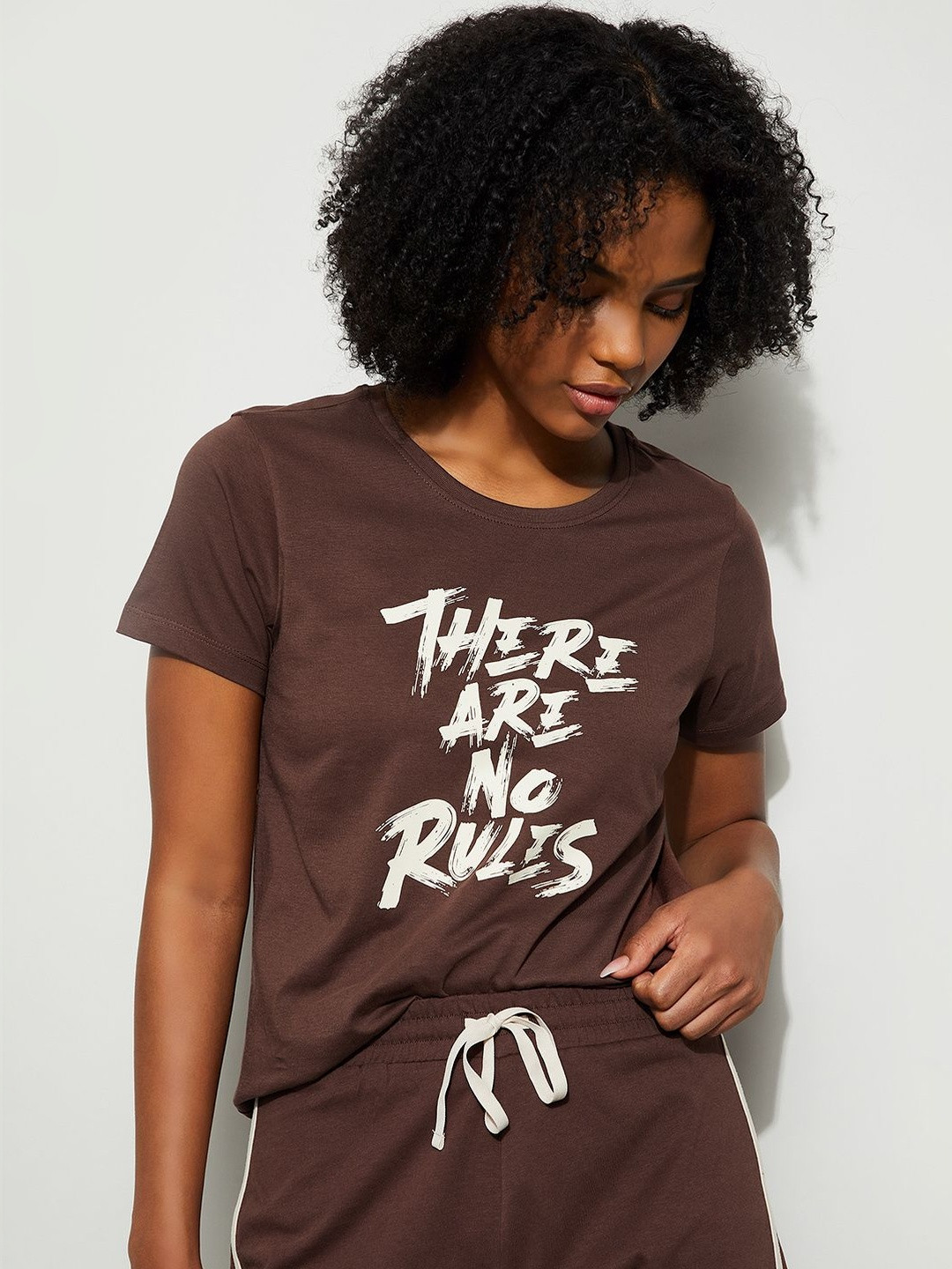 Ginger by Lifestyle Printed Round Neck Lounge Tshirts