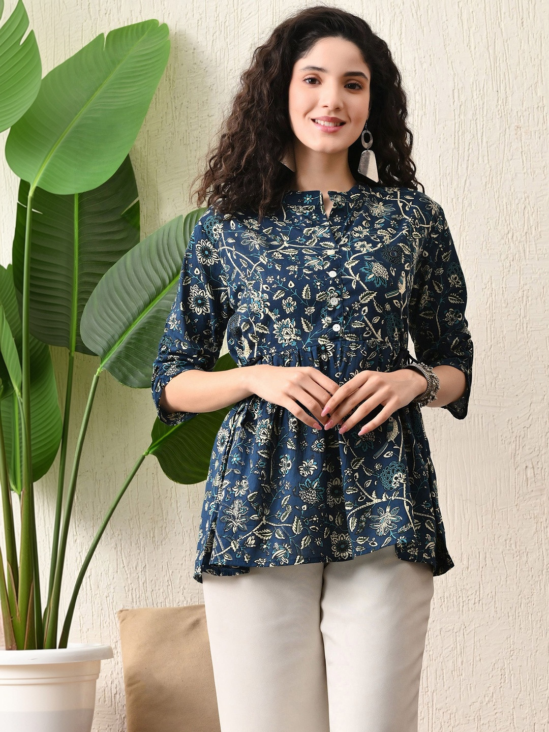 Ashvy Floral Printed Pure Cotton Empire Kurti