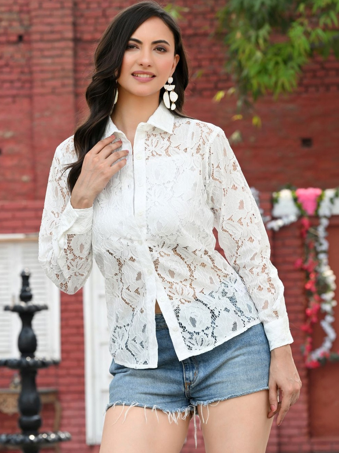 TBOJ Women Premium Semi Sheer Casual Shirt
