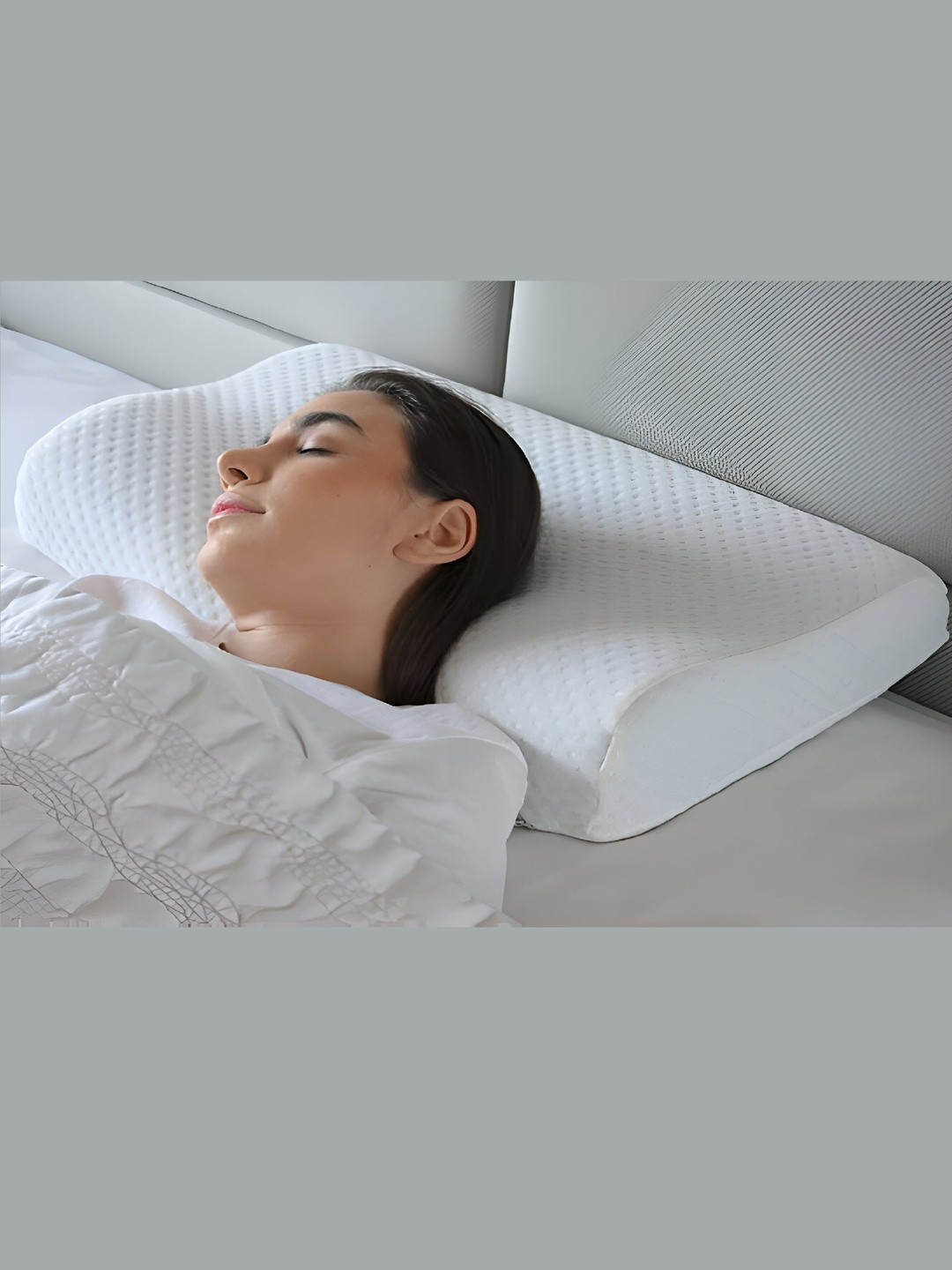 Aetrius White Memory Foam Filled Cotton Ultra Soft Therapedic Pillow
