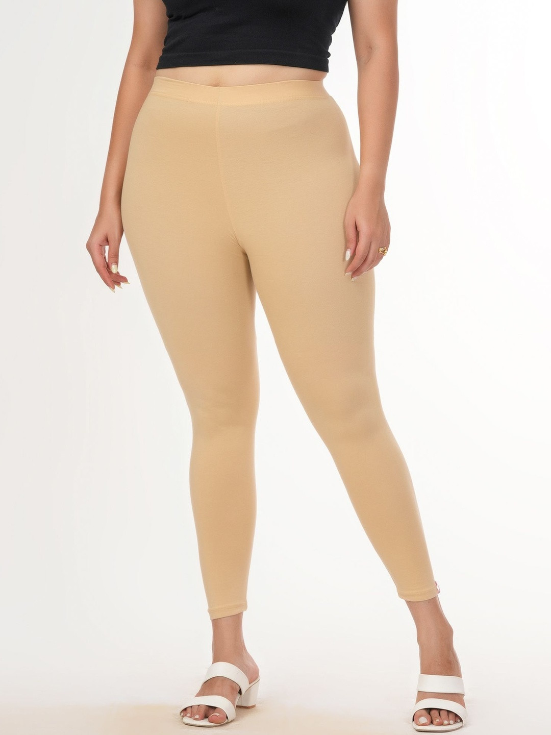 Loveit Women Cotton Blend Solid Ankle Length Leggings