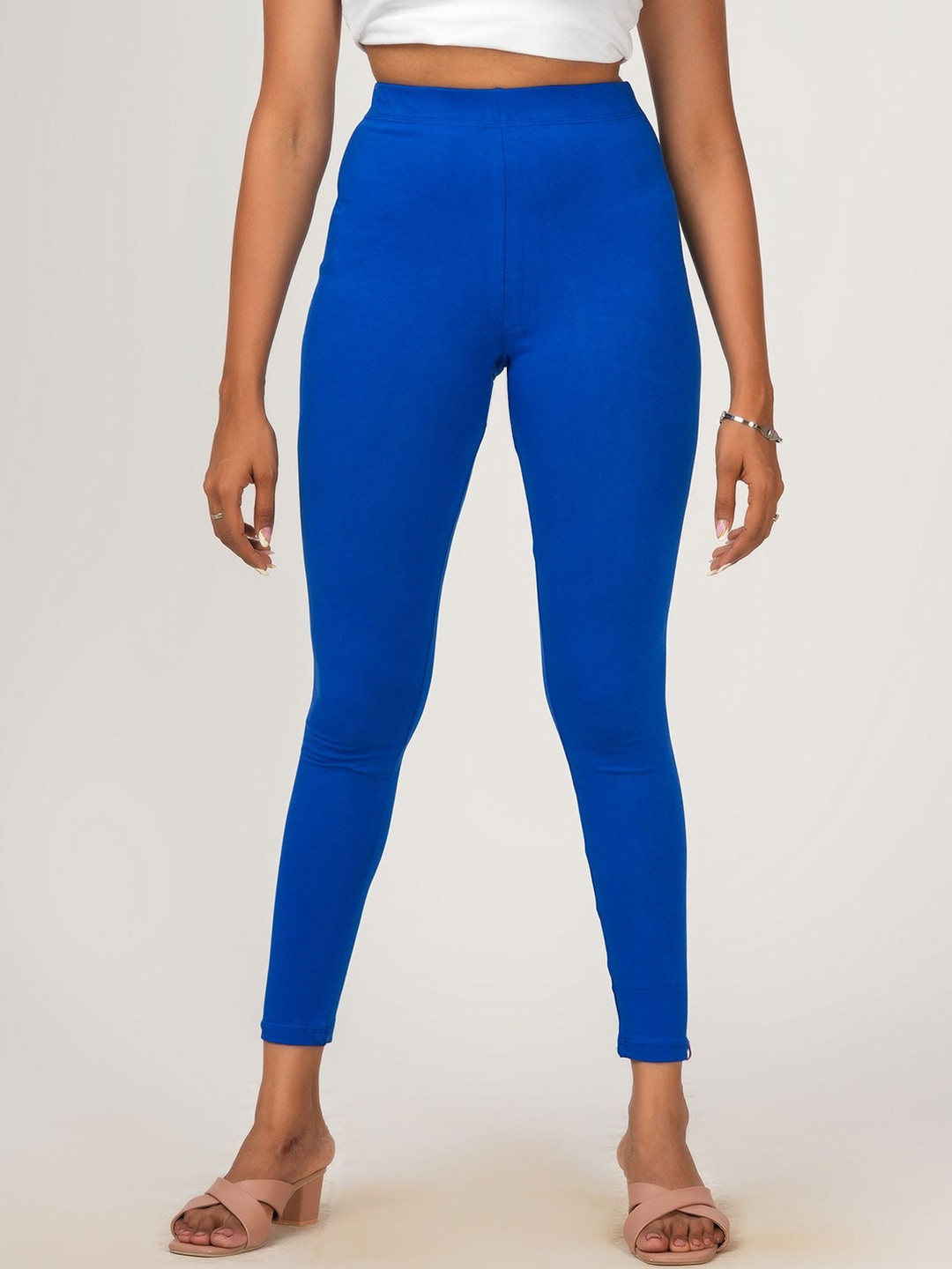 Loveit Women Cotton Blend Solid Ankle Length Leggings