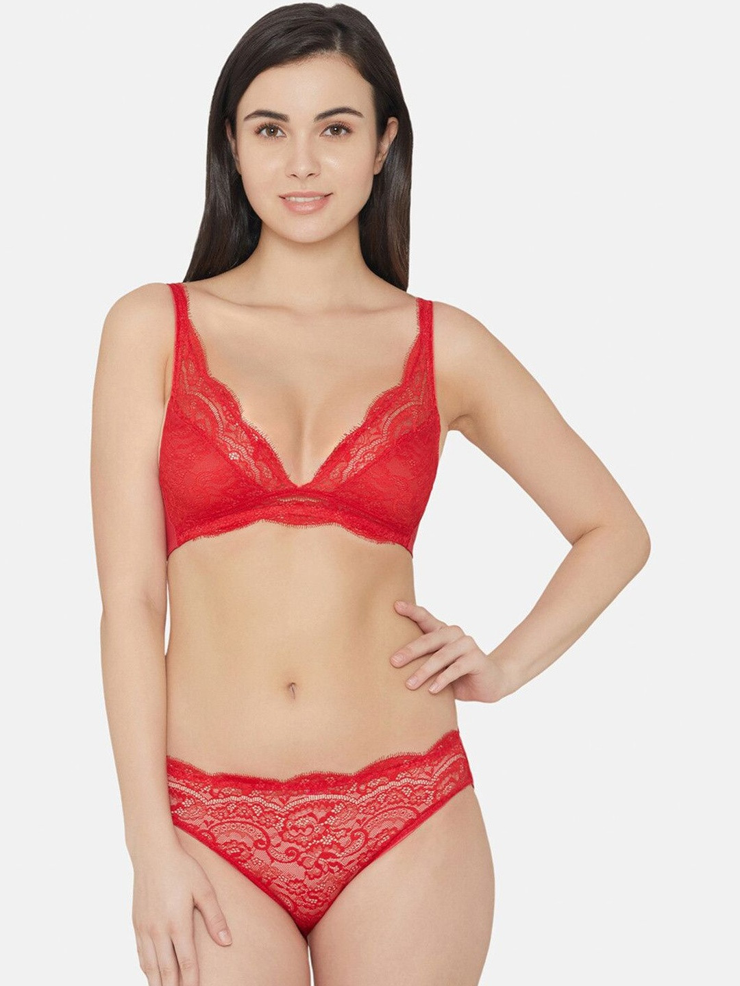 Wacoal Women Non Padded Non Wired 3/4th cup Bridal Wear Lace Bralette