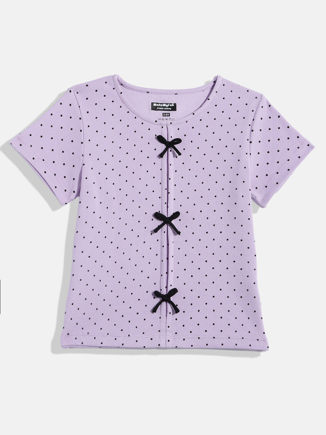 makemyfab Girls Polka Dot Print Top