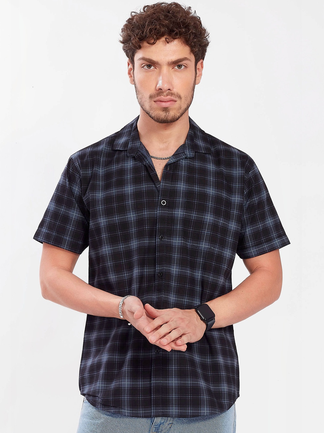 Mast & Harbour Men Comfort Slim Fit Checked Cotton Casual Shirt