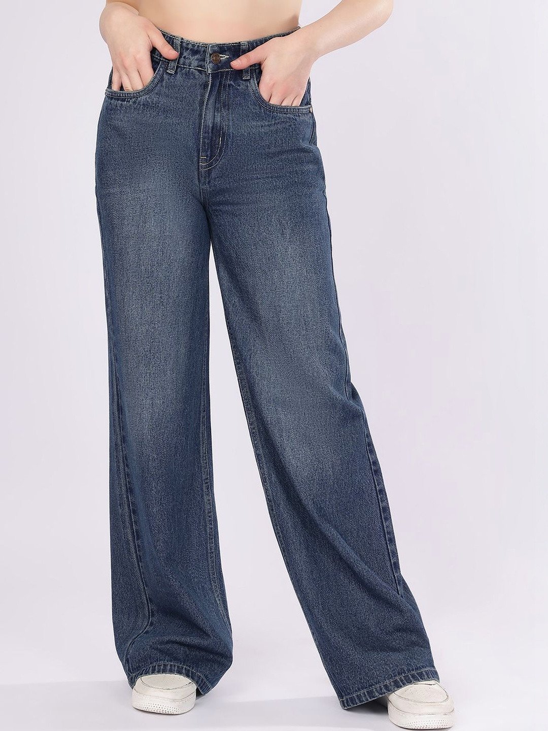 DOZER Women Straight Fit High-Rise Light Fade Jeans